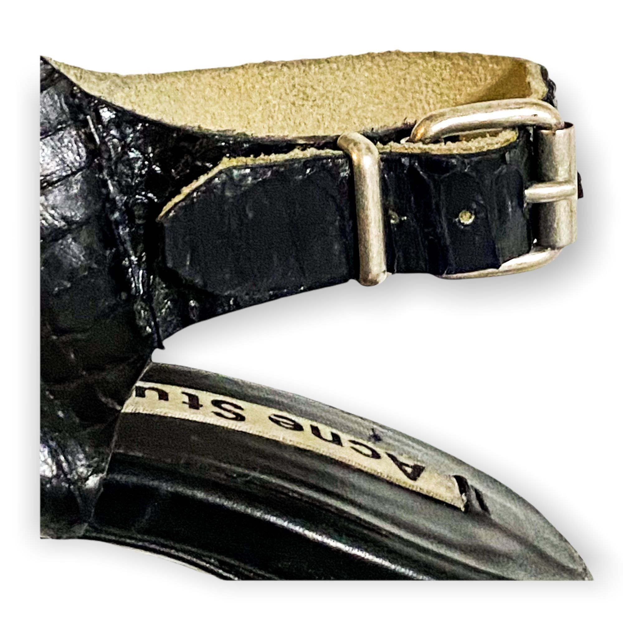 Acne Studios ACNE STUDIOS Tillie Black Snake Print Slingback Sandals, Si Size US 9 / IT 39 - 8 Thumbnail