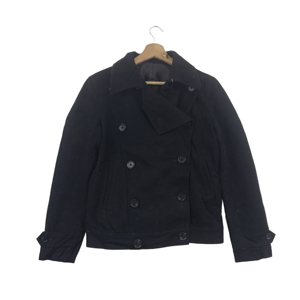 SHIPS Jet Japanese Brand Blue Black Duffle Wool Jacket