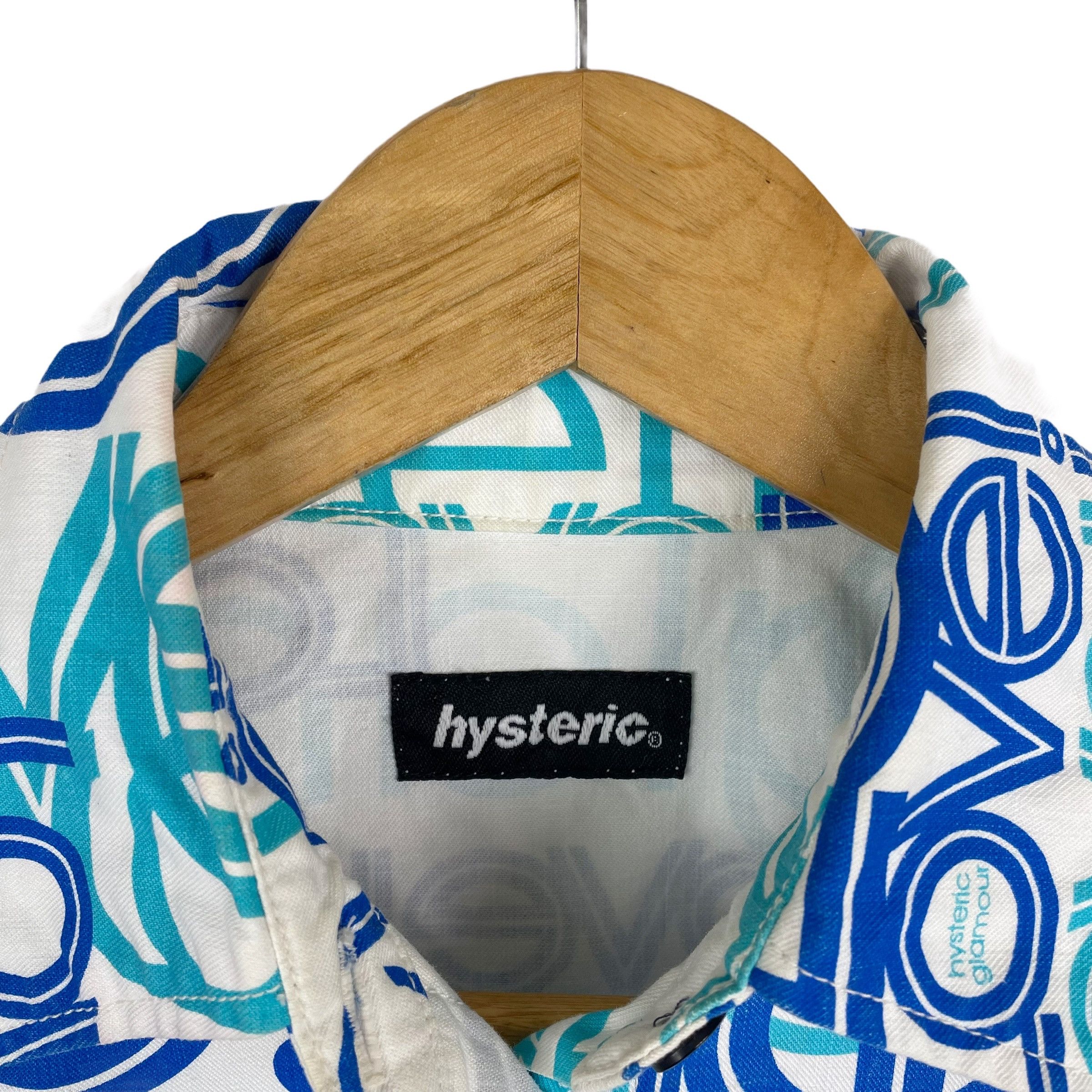 Hysteric Glamour Vintage HYSTERIC GLAMOUR Fullprint AOP Blue Denim Blouses Size US S / EU 44-46 / 1 - 4 Thumbnail