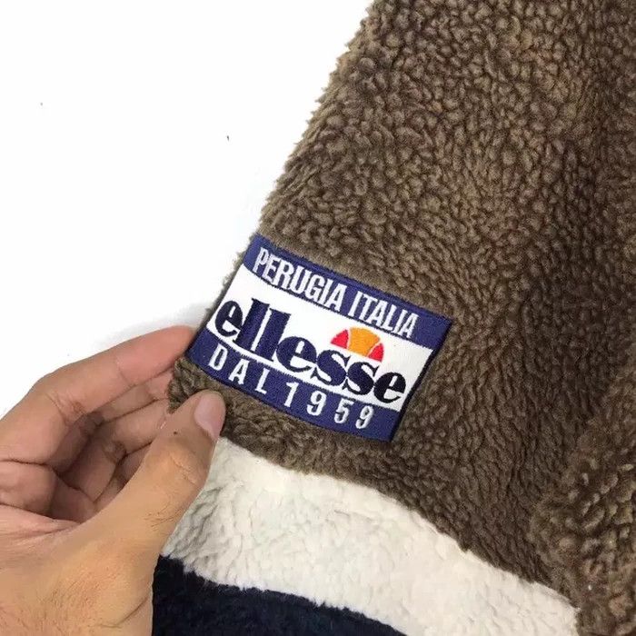 Ellesse Vintage 90s ELLESSE FLEECE Italy Brown Sweatshirt Size US L / EU 52-54 / 3 - 3 Thumbnail