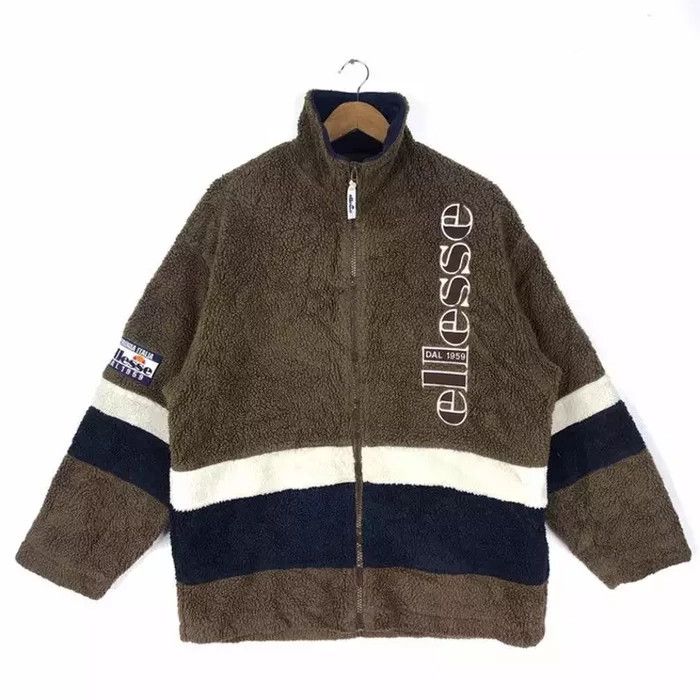 Ellesse Vintage 90s ELLESSE FLEECE Italy Brown Sweatshirt Size US L / EU 52-54 / 3 - 1 Thumbnail