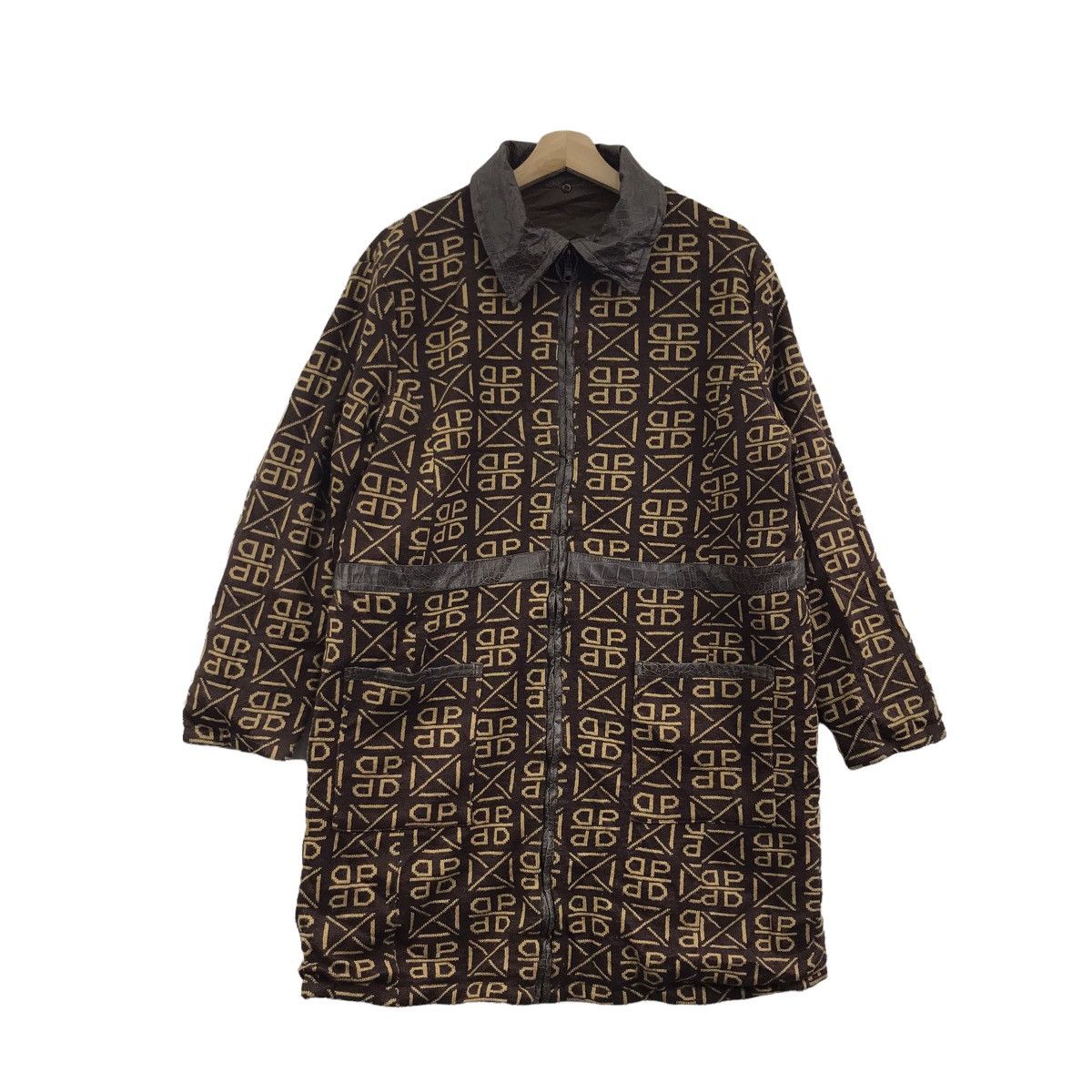 Vintage DONPELIENO DP International Monogram Reversible LeatherParka Size US L / EU 52-54 / 3 - 1 Thumbnail