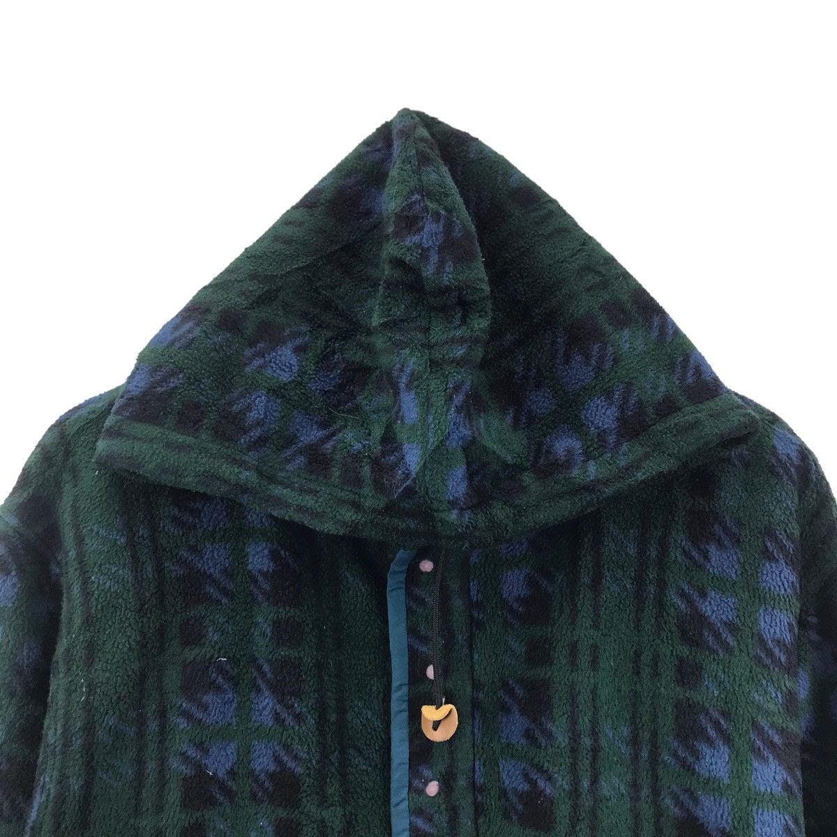 L.L. Bean Vintage LL BEAN USA Check Blue Green Fleece Hoodie Size US XS / EU 42 / 0 - 2 Thumbnail