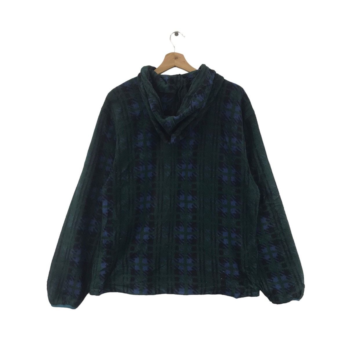 L.L. Bean Vintage LL BEAN USA Check Blue Green Fleece Hoodie Size US XS / EU 42 / 0 - 4 Thumbnail