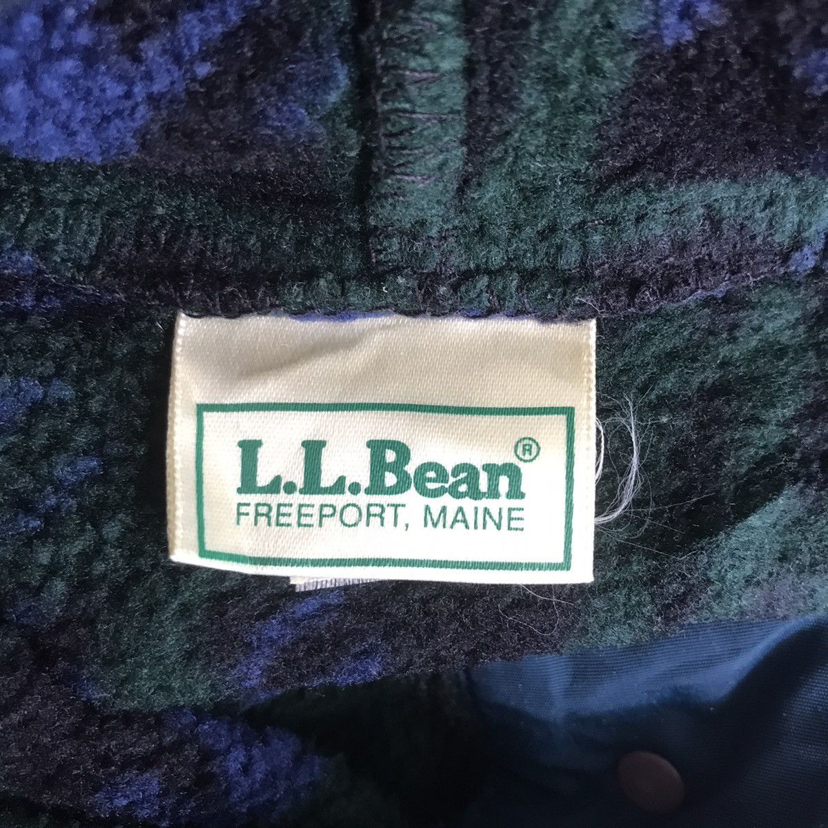 L.L. Bean Vintage LL BEAN USA Check Blue Green Fleece Hoodie Size US XS / EU 42 / 0 - 3 Thumbnail