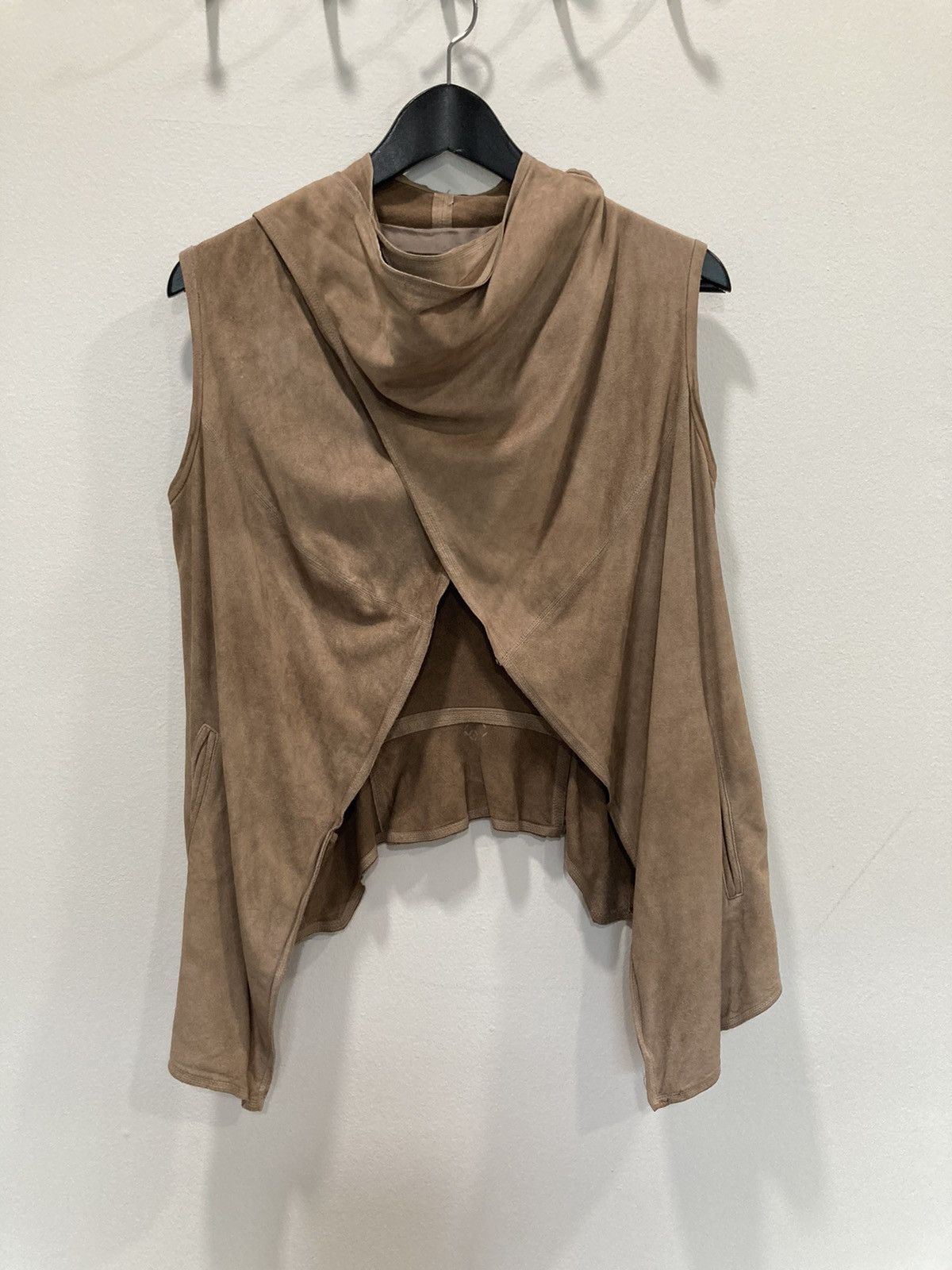 Rick Owens Suede Wrap collar vest