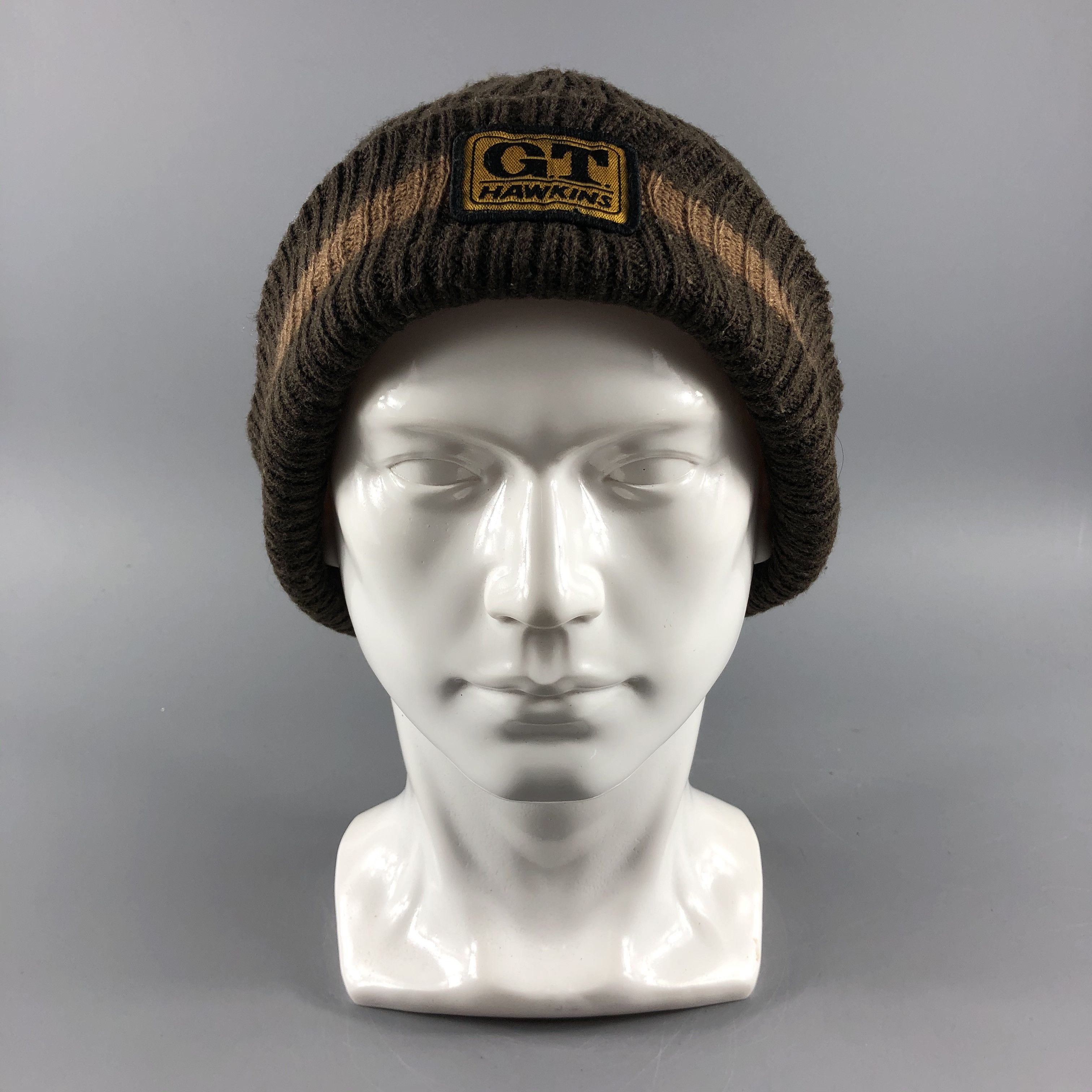 image of Vintage Gt Hawkins Hats Ribbed Knit Beanie Snow Hat Snow Cap B238, Men's