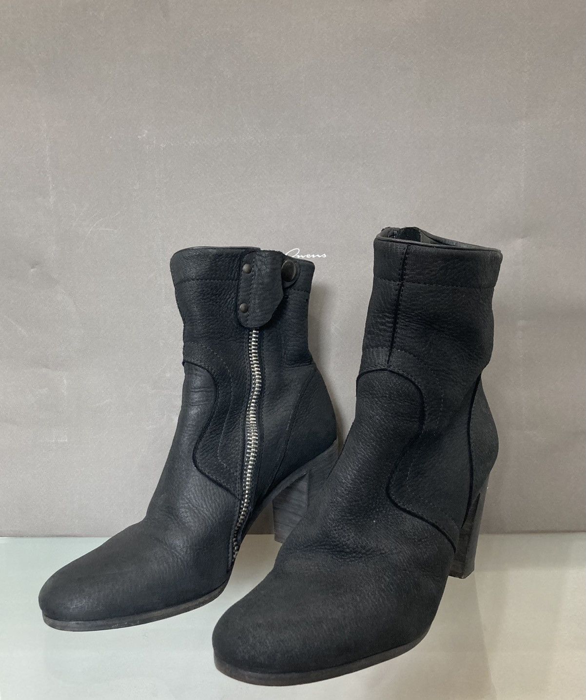 image of Rick Owens Blistered Suede Heel Shoes in Black, Women's (Size 10)