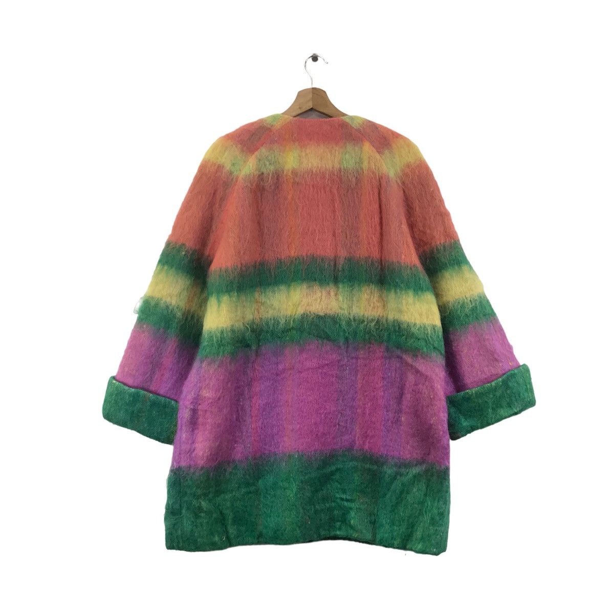 Japanese Brand YUKI TORII Japanese Brand Overcoat Rainbow Faux Fur Coat Size L / US 10 / IT 46 - 9 Thumbnail