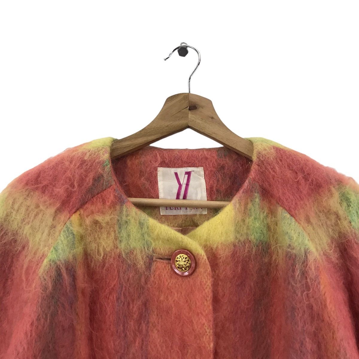 Japanese Brand YUKI TORII Japanese Brand Overcoat Rainbow Faux Fur Coat Size L / US 10 / IT 46 - 2 Thumbnail