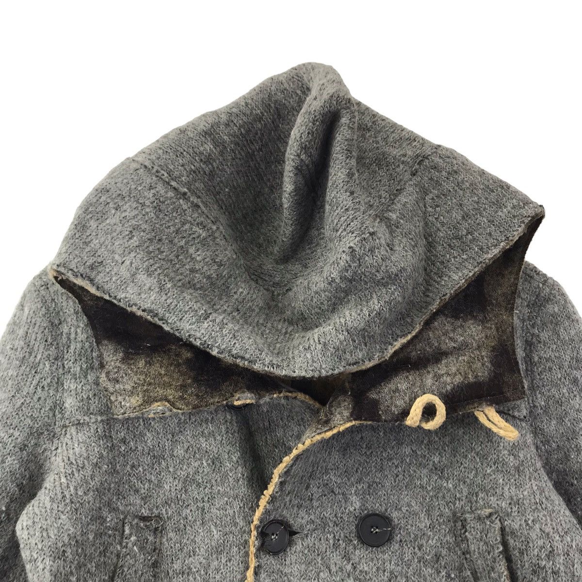 Vintage FLY LBM 1911 Italy Brand Wool Grey Hooded Coat Size US L / EU 52-54 / 3 - 2 Thumbnail