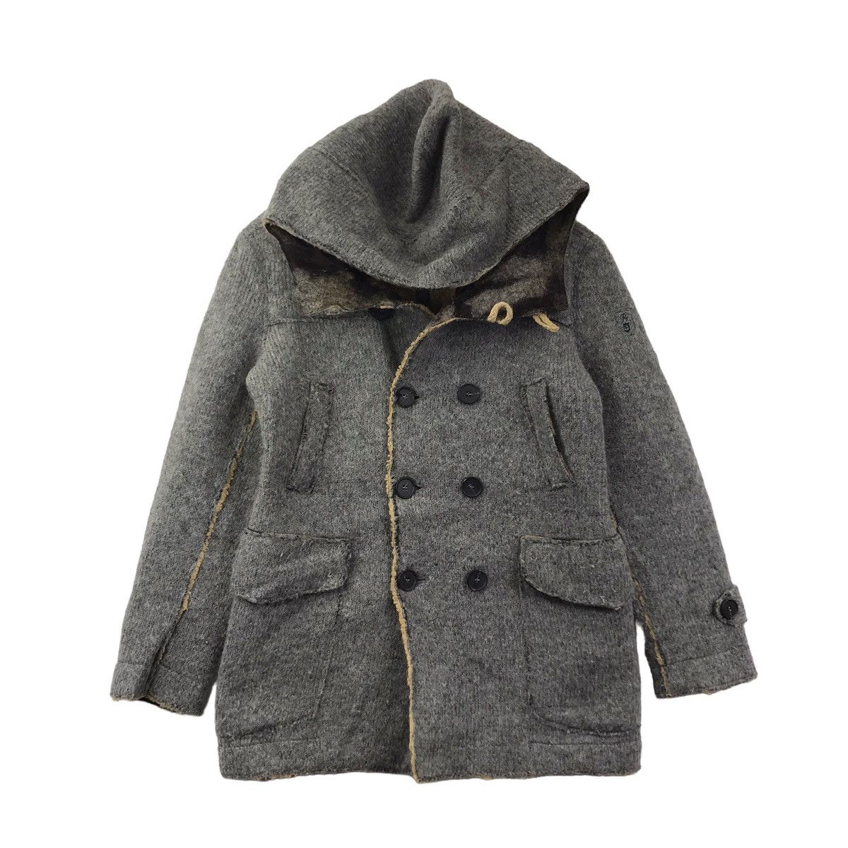 Vintage FLY LBM 1911 Italy Brand Wool Grey Hooded Coat Size US L / EU 52-54 / 3 - 1 Thumbnail