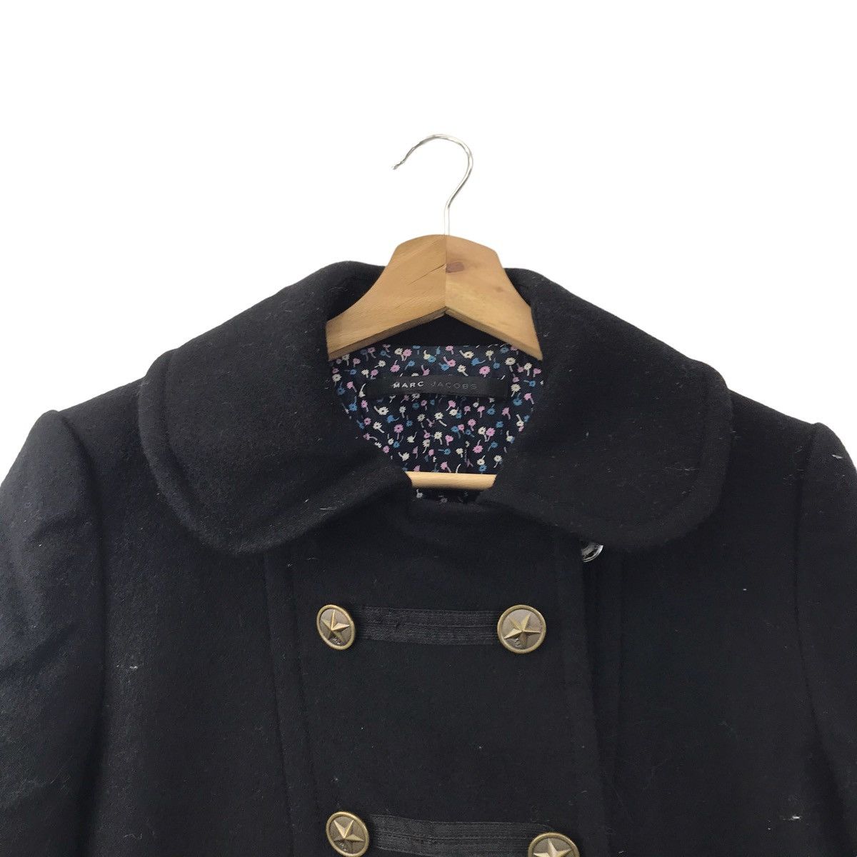 Marc Jacobs MARC JACOBS United States Brand Black Wool Long Coat Parka Size XS / US 0-2 / IT 36-38 - 2 Thumbnail