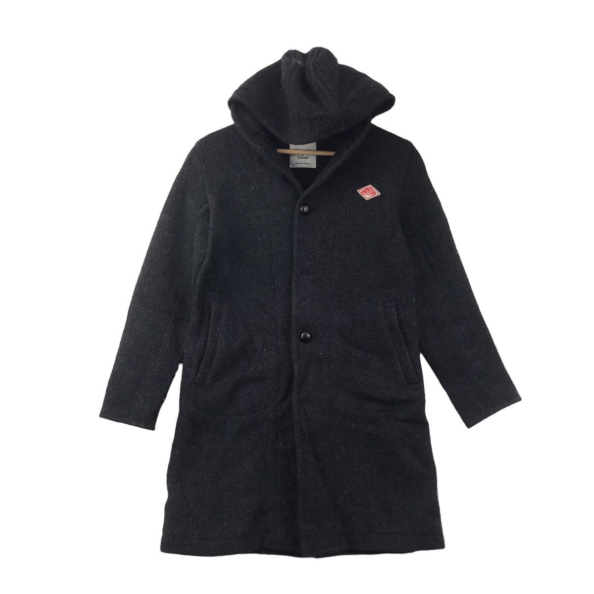 Vintage DANTON VETEMENTS De TRAVAIL Wool Hooded Overcoat l