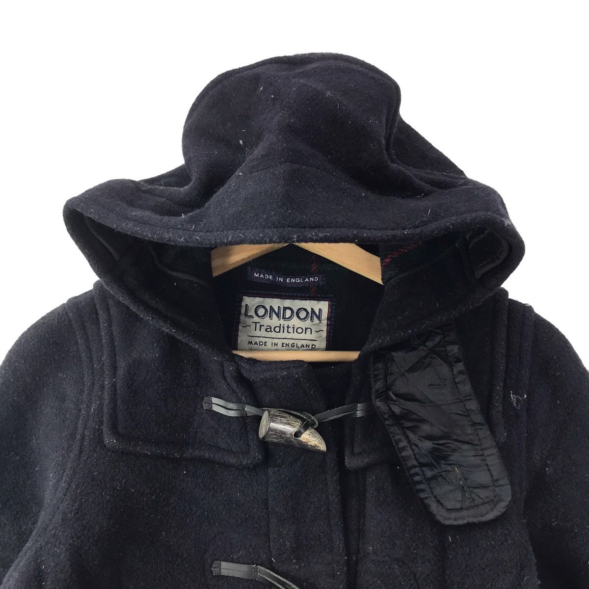 Vintage Vintage LONDON TRADITION ENGLAND Black WoolDuffle CoatJacket Size US S / EU 44-46 / 1 - 2 Thumbnail