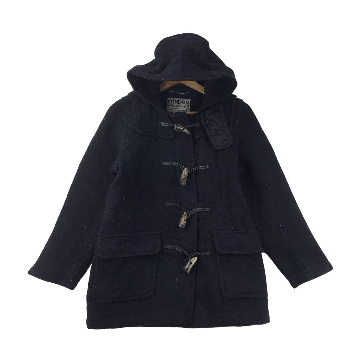 Vintage Vintage LONDON TRADITION ENGLAND Black WoolDuffle CoatJacket Size US S / EU 44-46 / 1 - 1 Thumbnail