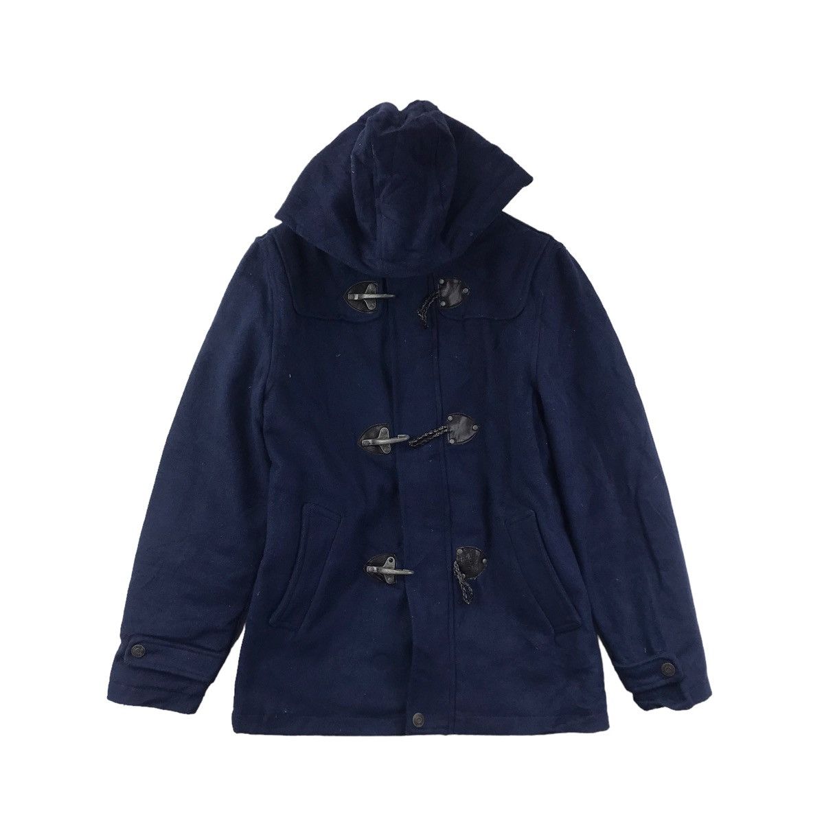 In The Attic IN THE ATTIC Japan Brand Duffle Navy Hooded Coat Size US M / EU 48-50 / 2 - 1 Thumbnail