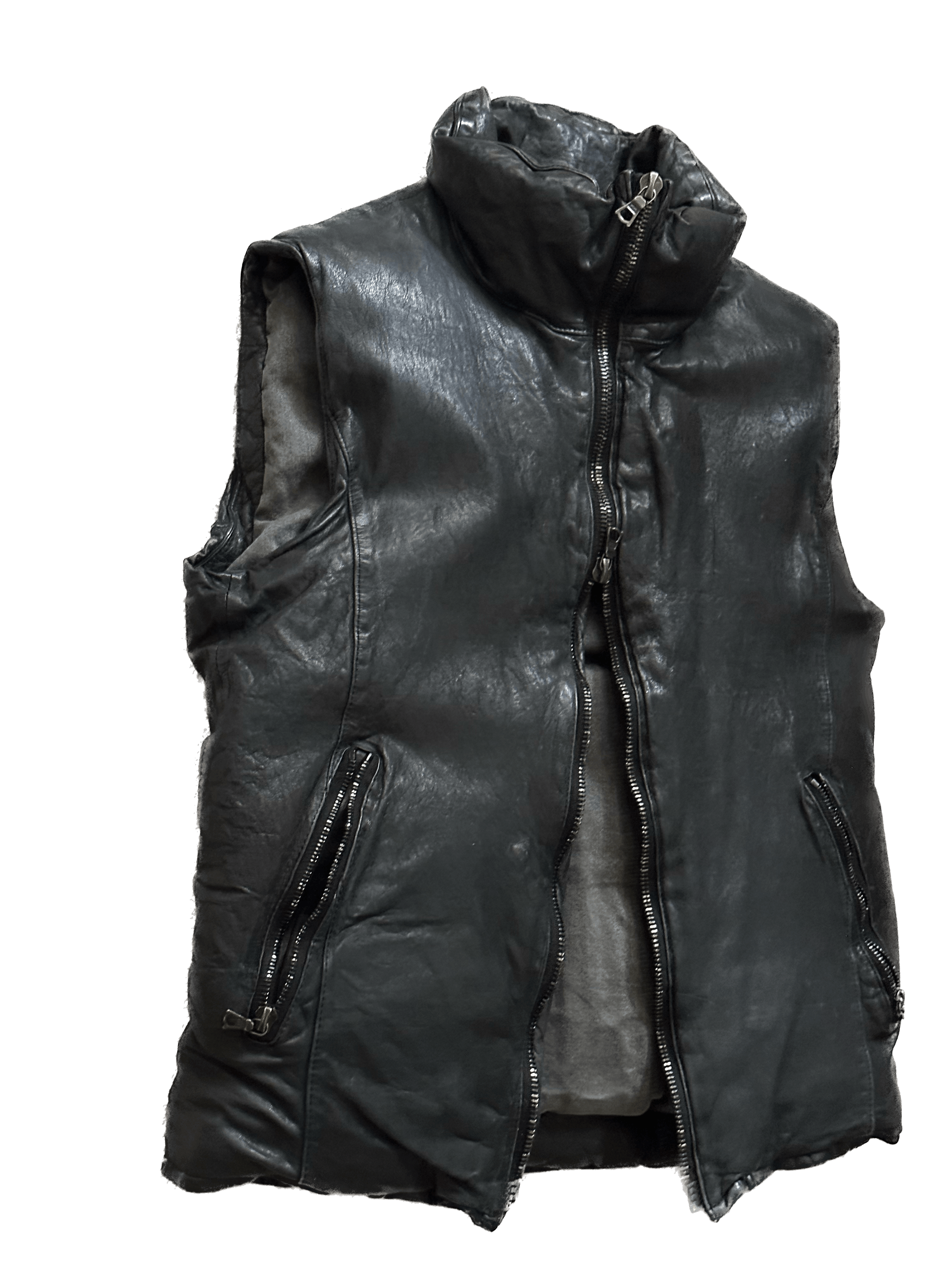 Isamu Katayama Backlash Calf Leather Down Vest - Size 2 US S Size US S / EU 44-46 / 1 - 10 Thumbnail