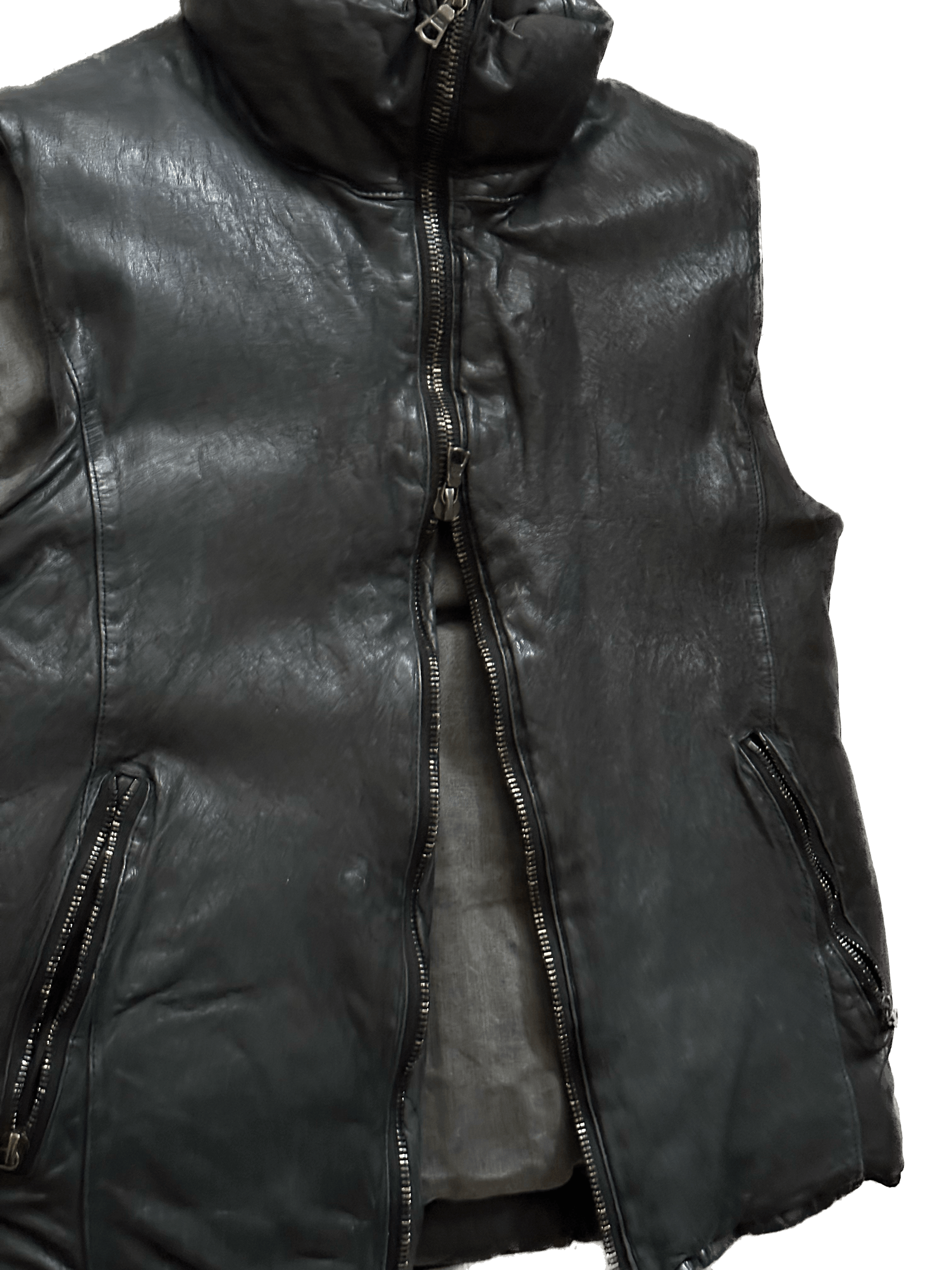 Isamu Katayama Backlash Calf Leather Down Vest - Size 2 US S Size US S / EU 44-46 / 1 - 14 Thumbnail