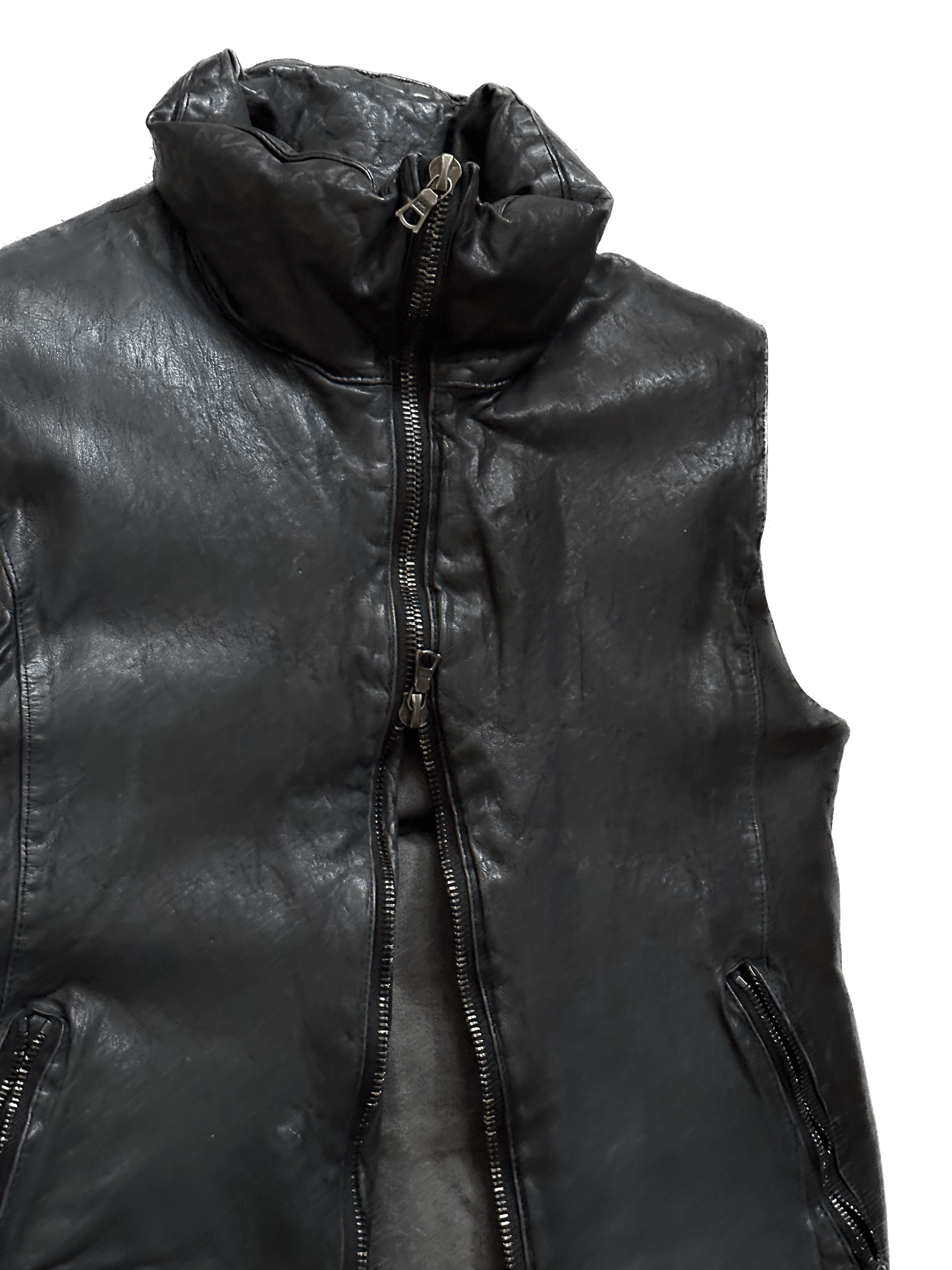 Isamu Katayama Backlash Calf Leather Down Vest - Size 2 US S Size US S / EU 44-46 / 1 - 13 Thumbnail