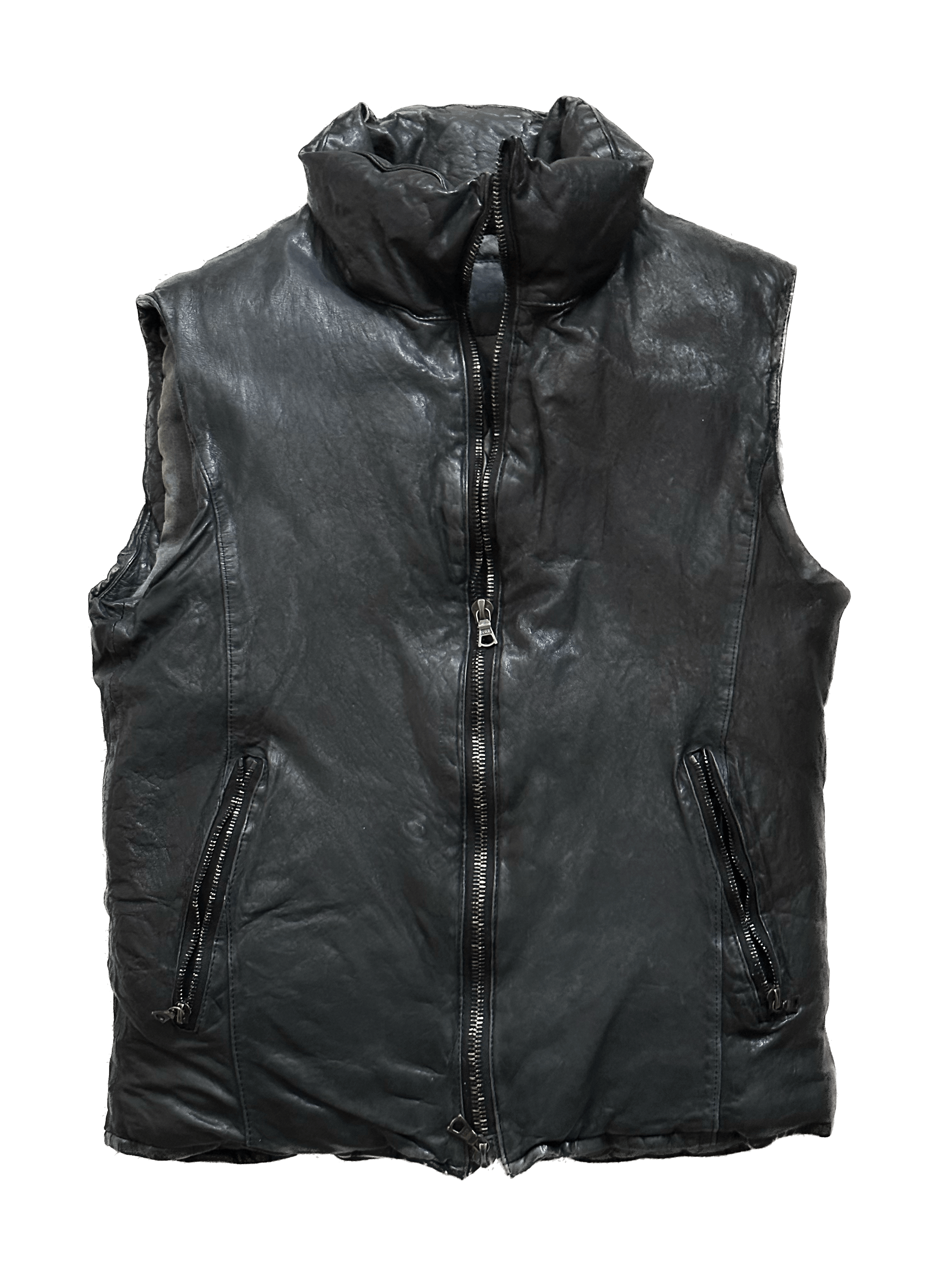 Isamu Katayama Backlash Calf Leather Down Vest - Size 2 US S Size US S / EU 44-46 / 1 - 4 Thumbnail