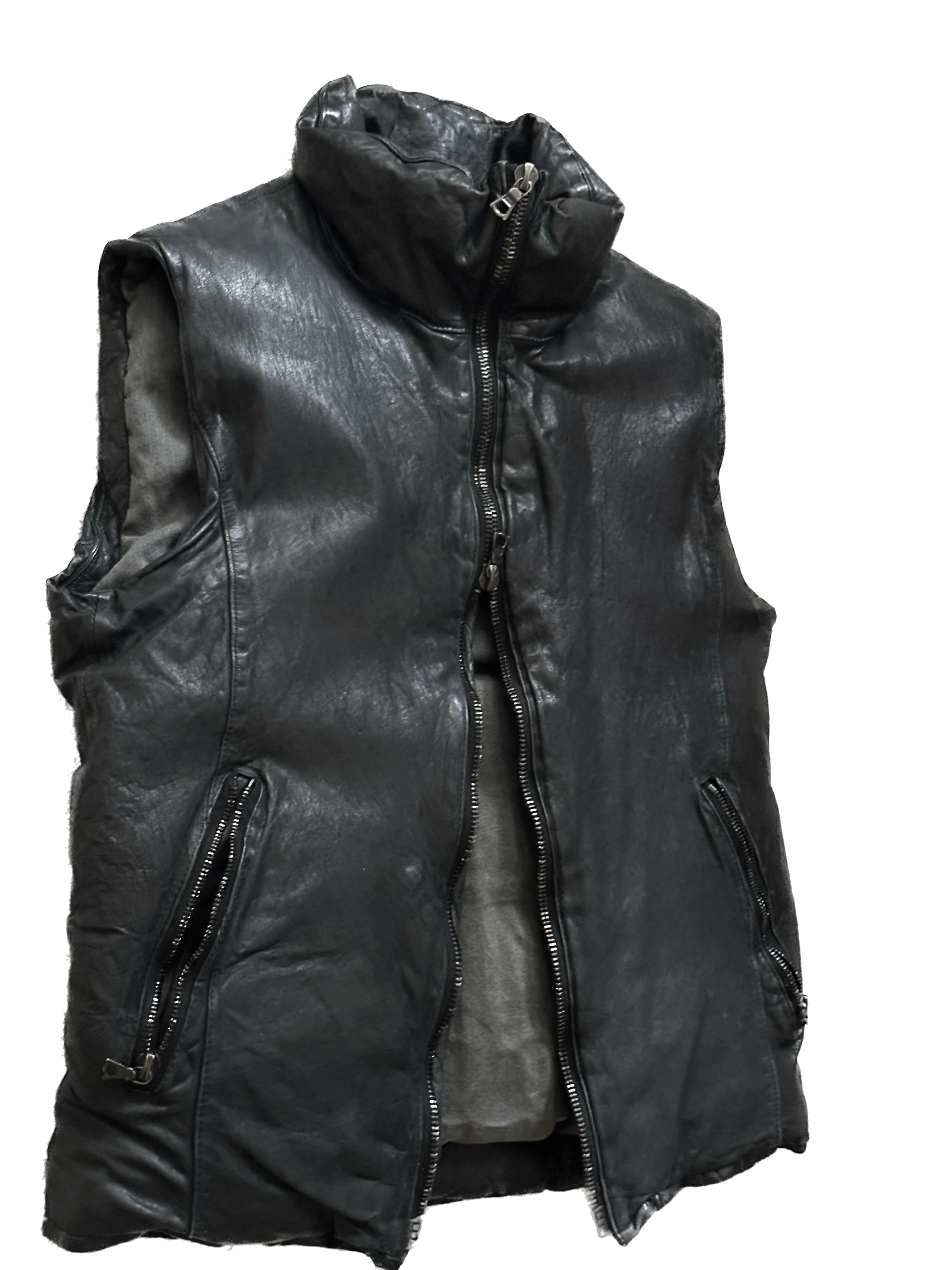 Isamu Katayama Backlash Calf Leather Down Vest - Size 2 US S Size US S / EU 44-46 / 1 - 9 Thumbnail