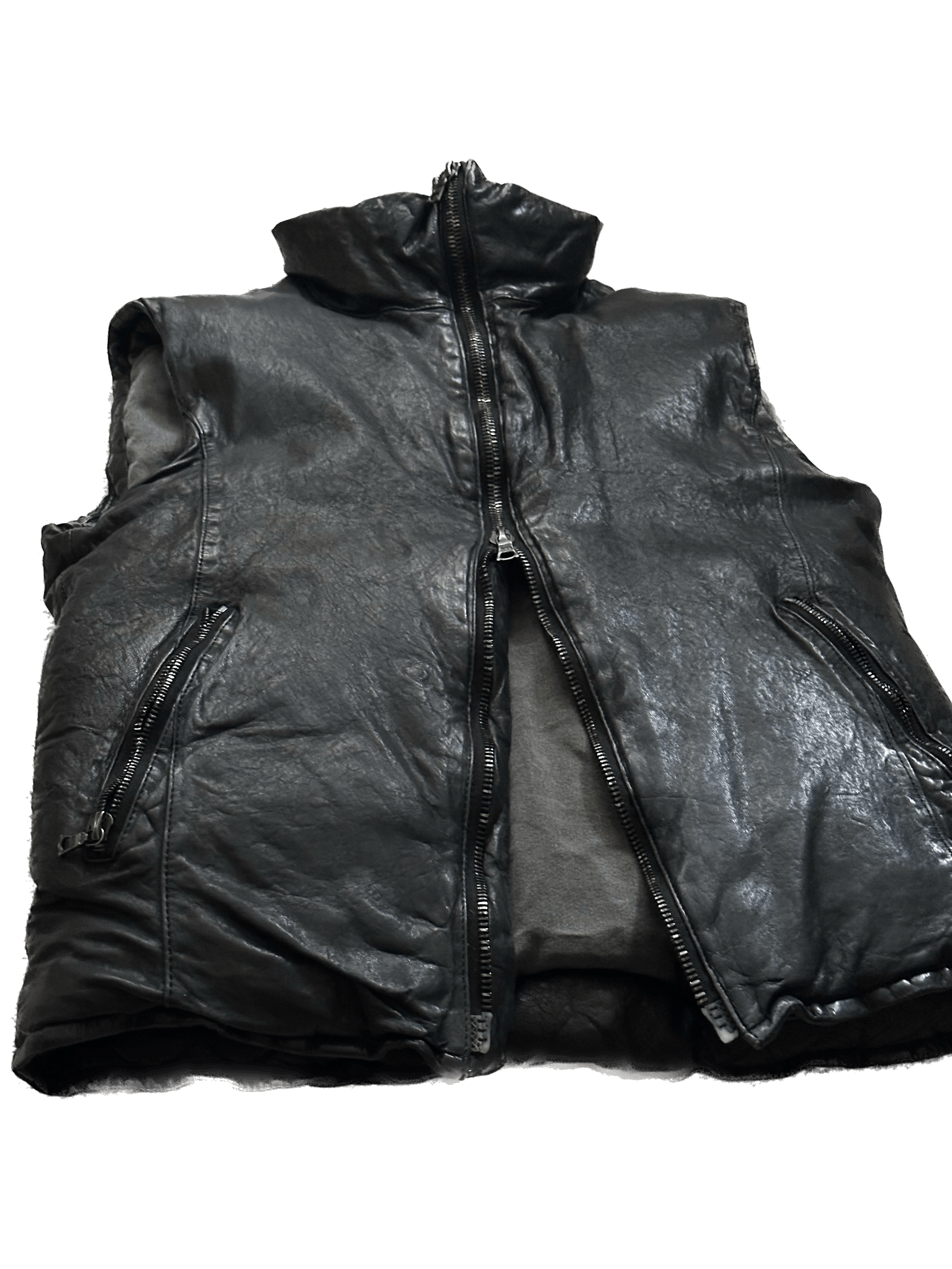 Isamu Katayama Backlash Calf Leather Down Vest - Size 2 US S Size US S / EU 44-46 / 1 - 17 Thumbnail