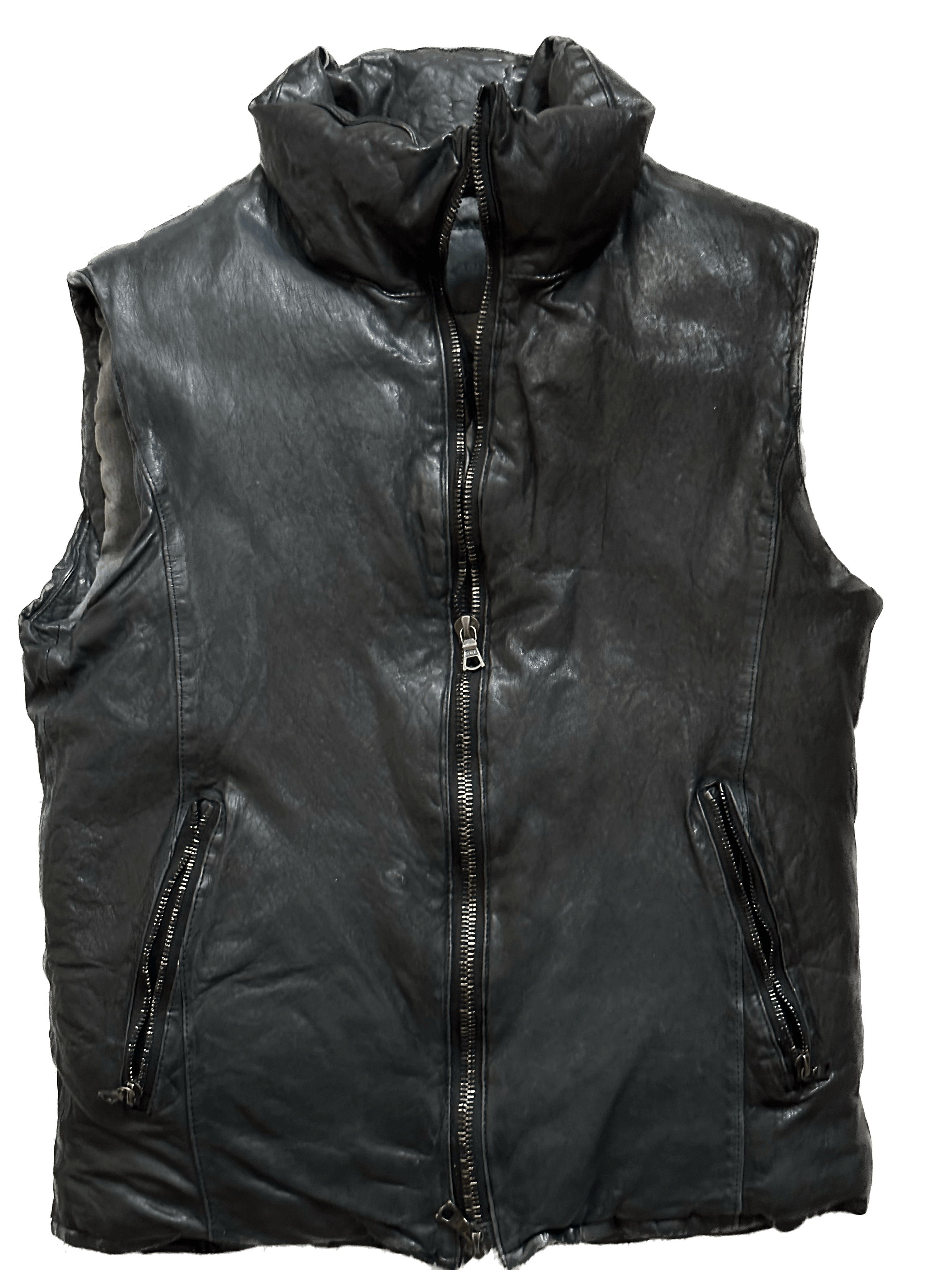 Isamu Katayama Backlash Calf Leather Down Vest - Size 2 US S Size US S / EU 44-46 / 1 - 2 Thumbnail