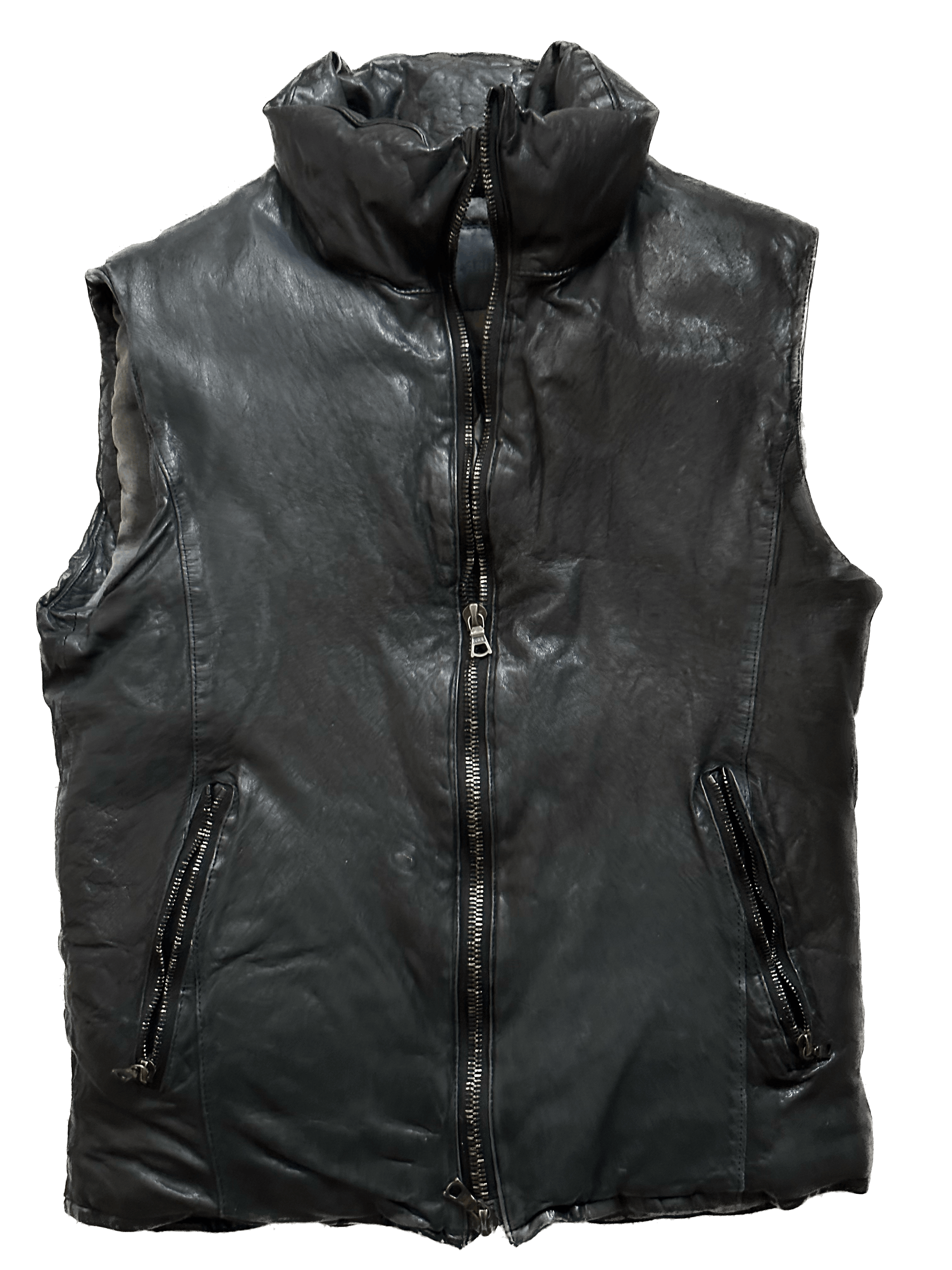 Isamu Katayama Backlash Calf Leather Down Vest - Size 2 US S Size US S / EU 44-46 / 1 - 3 Thumbnail
