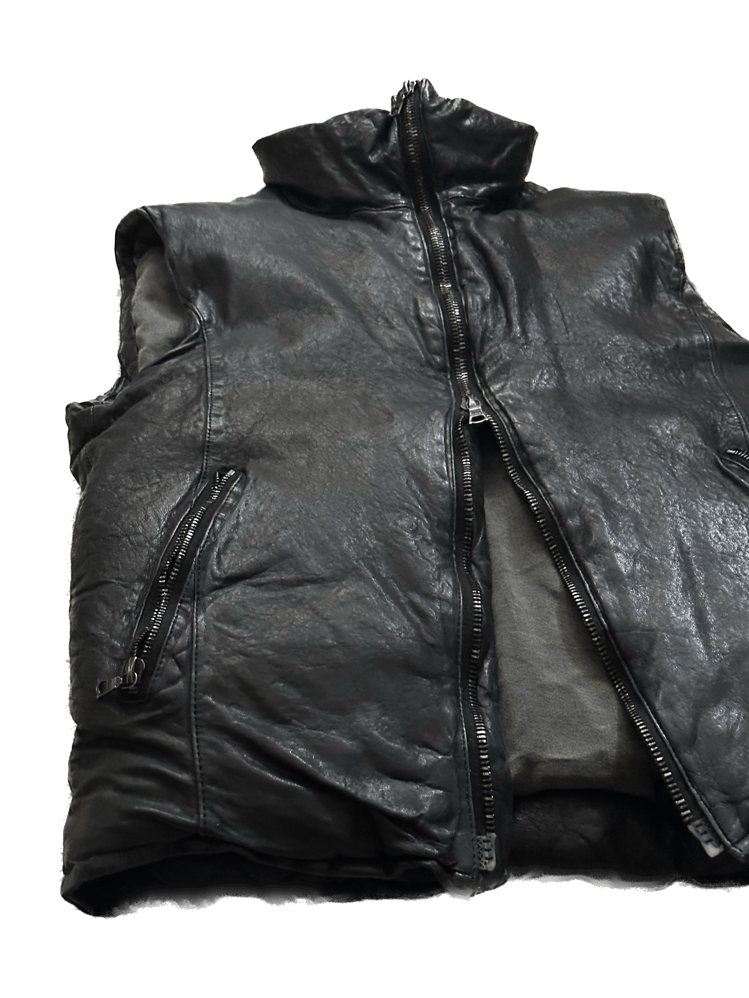 Isamu Katayama Backlash Calf Leather Down Vest - Size 2 US S Size US S / EU 44-46 / 1 - 16 Thumbnail