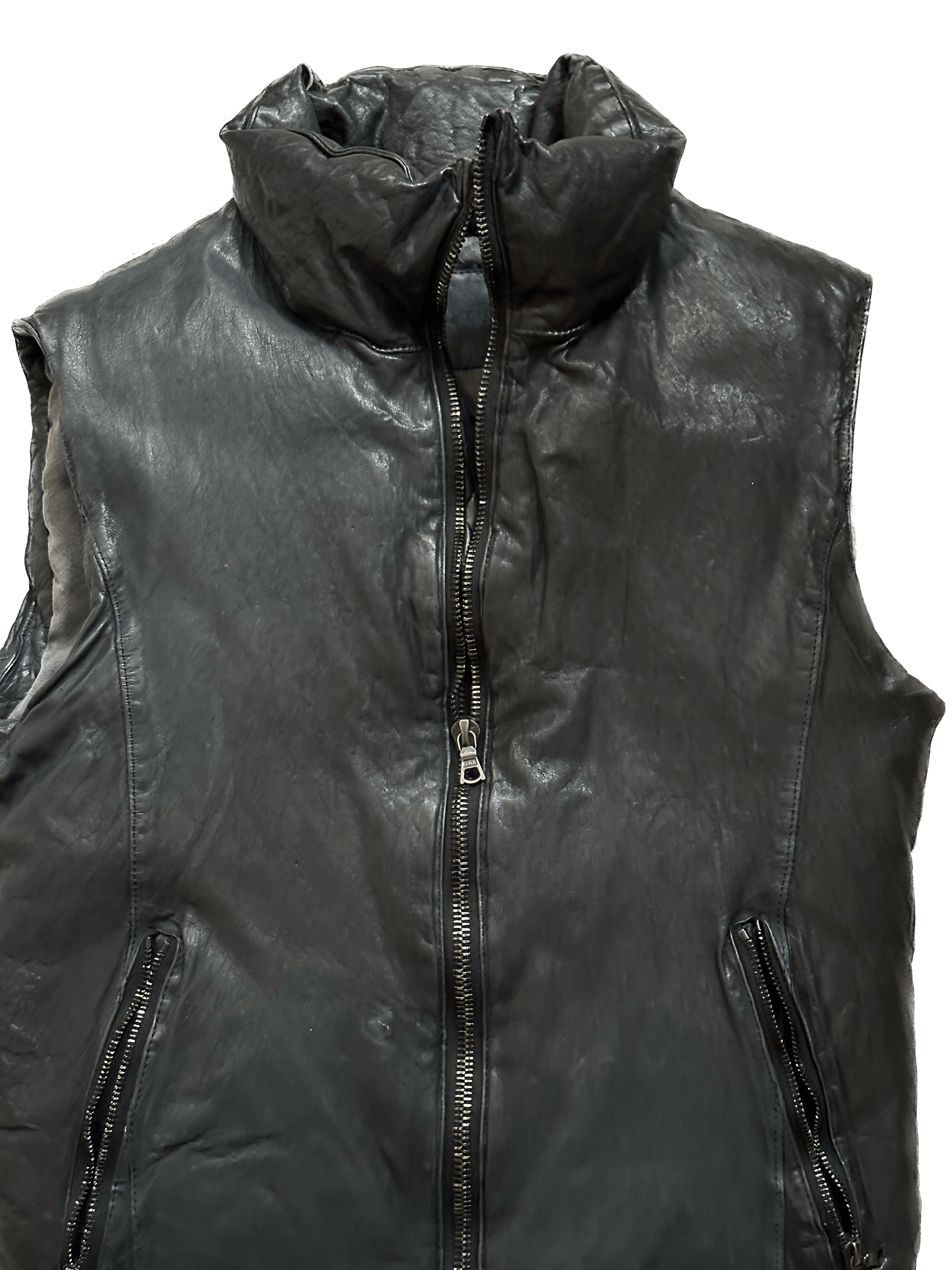 Isamu Katayama Backlash Calf Leather Down Vest - Size 2 US S Size US S / EU 44-46 / 1 - 5 Thumbnail