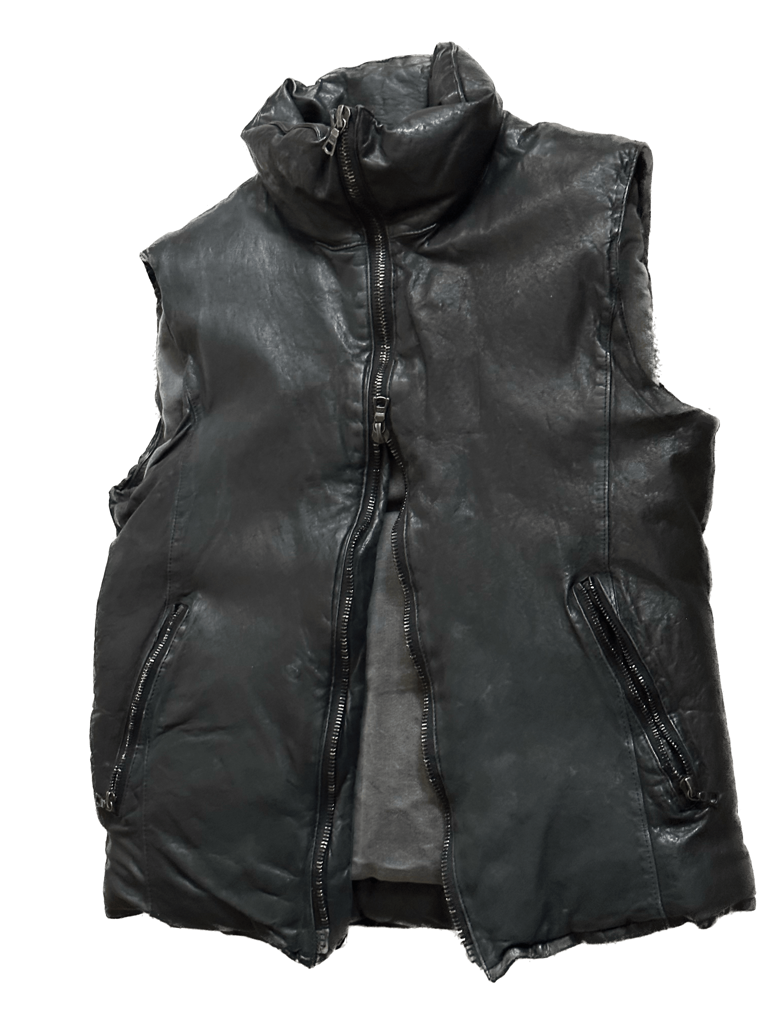 Isamu Katayama Backlash Calf Leather Down Vest - Size 2 US S Size US S / EU 44-46 / 1 - 8 Thumbnail