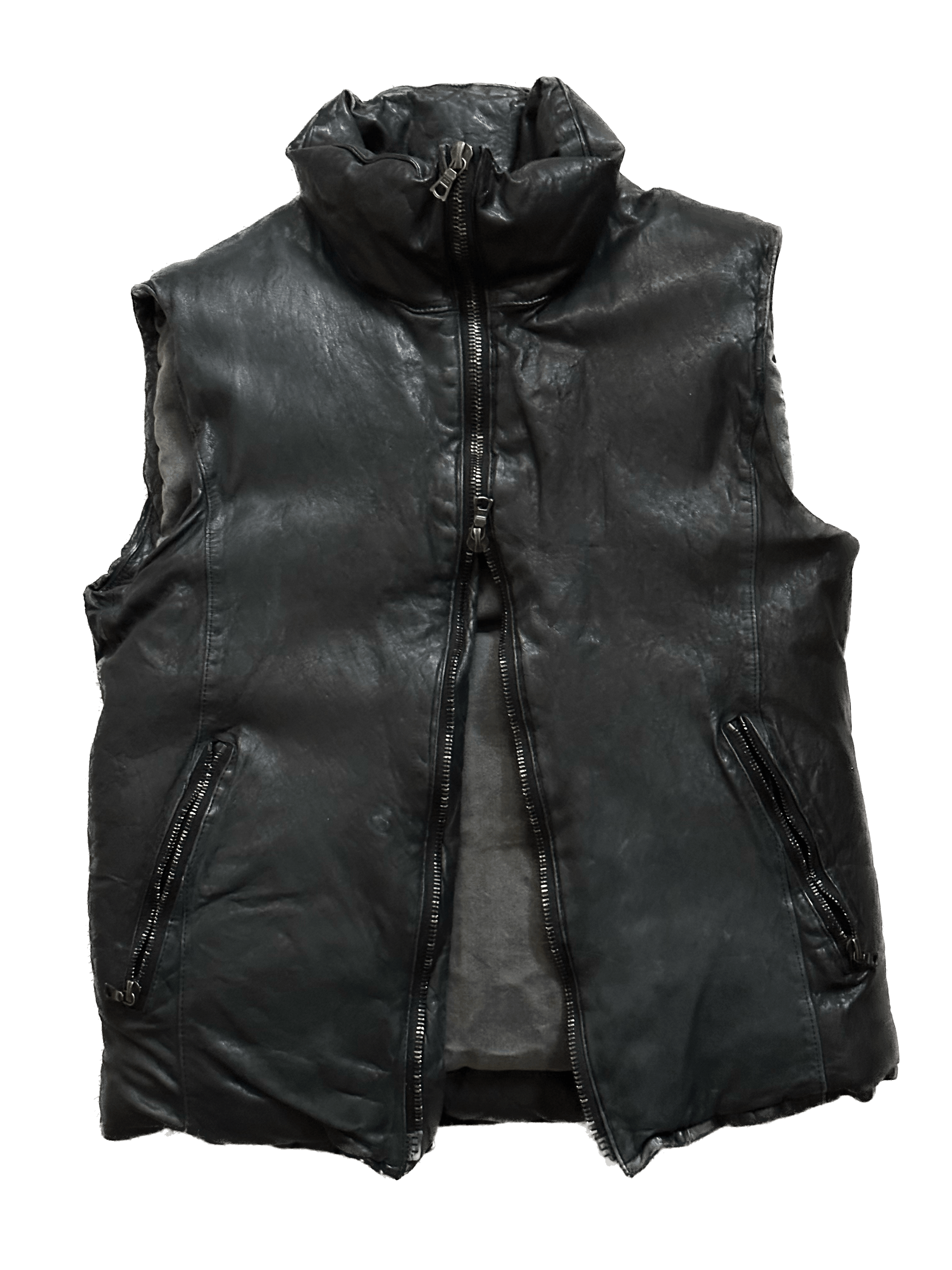 Isamu Katayama Backlash Calf Leather Down Vest - Size 2 US S Size US S / EU 44-46 / 1 - 11 Thumbnail