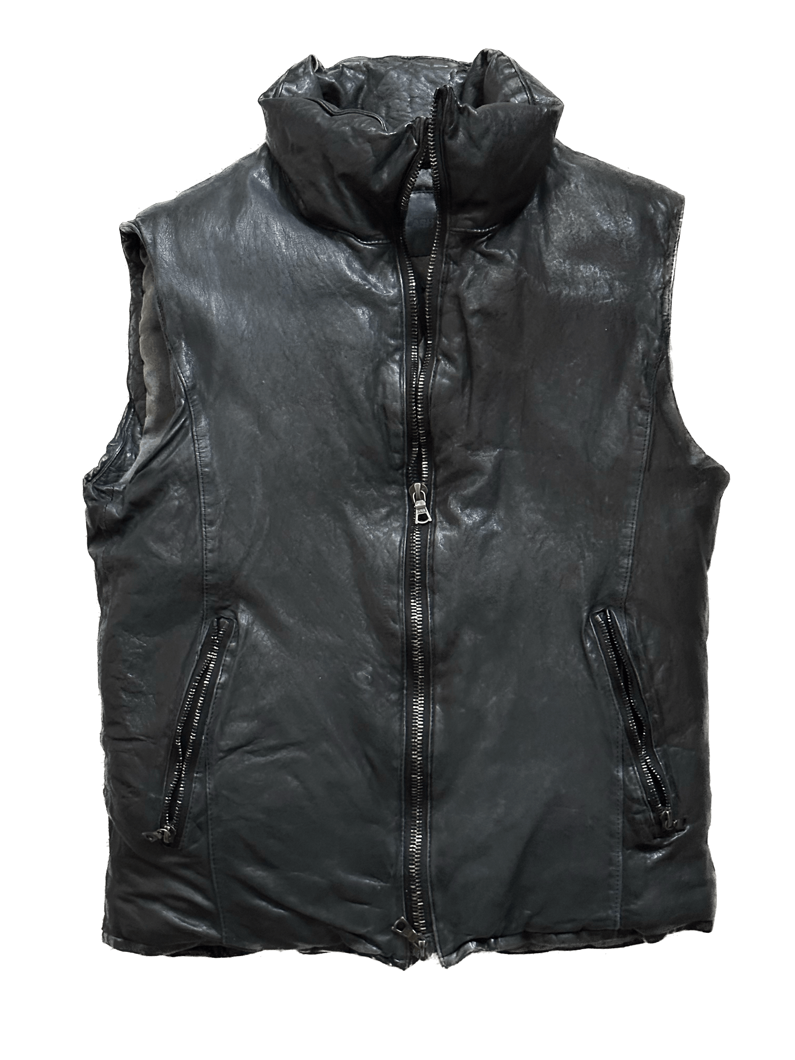 Isamu Katayama Backlash Calf Leather Down Vest - Size 2 US S Size US S / EU 44-46 / 1 - 1 Thumbnail