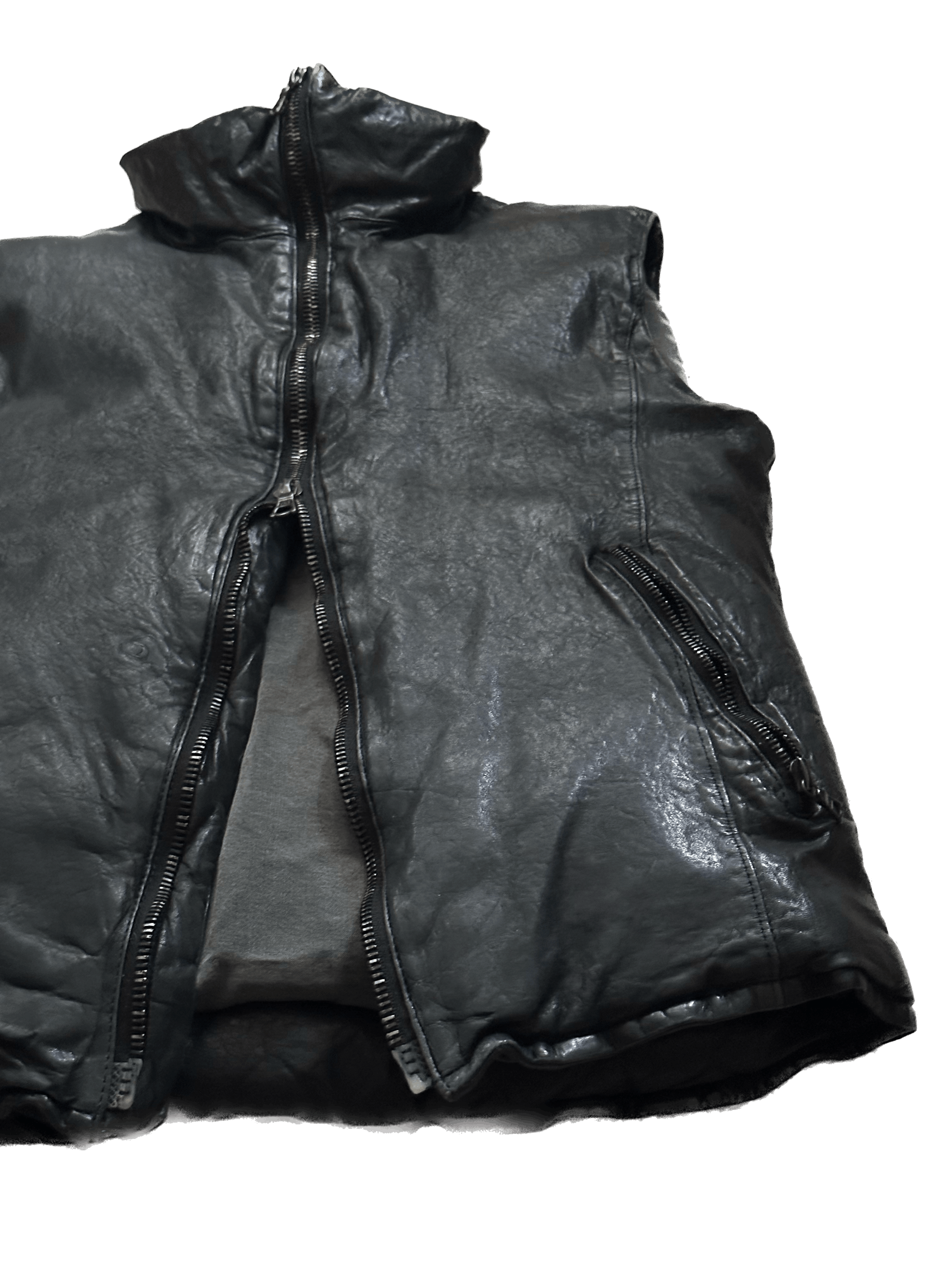 Isamu Katayama Backlash Calf Leather Down Vest - Size 2 US S Size US S / EU 44-46 / 1 - 18 Thumbnail