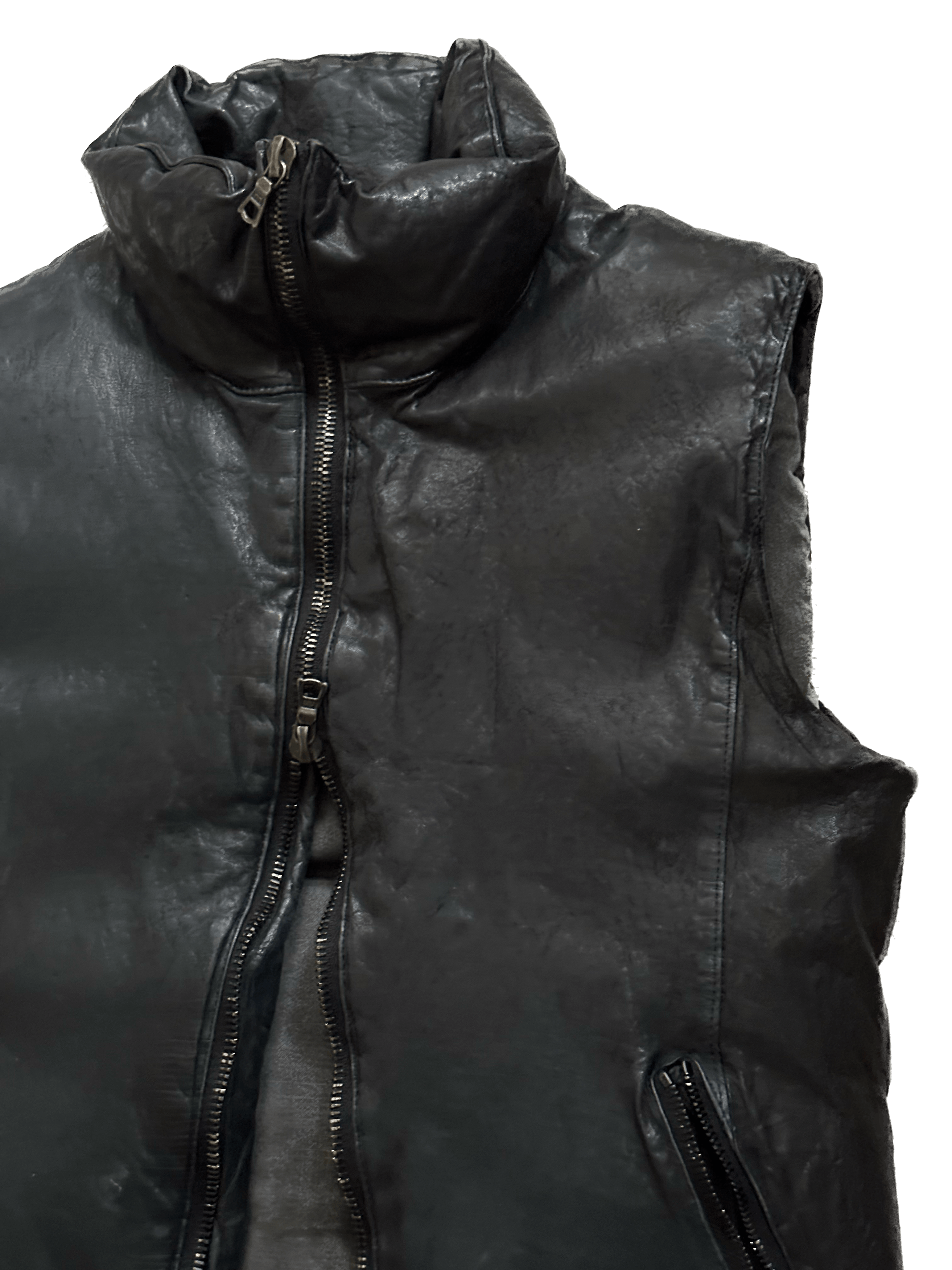 Isamu Katayama Backlash Calf Leather Down Vest - Size 2 US S Size US S / EU 44-46 / 1 - 12 Thumbnail