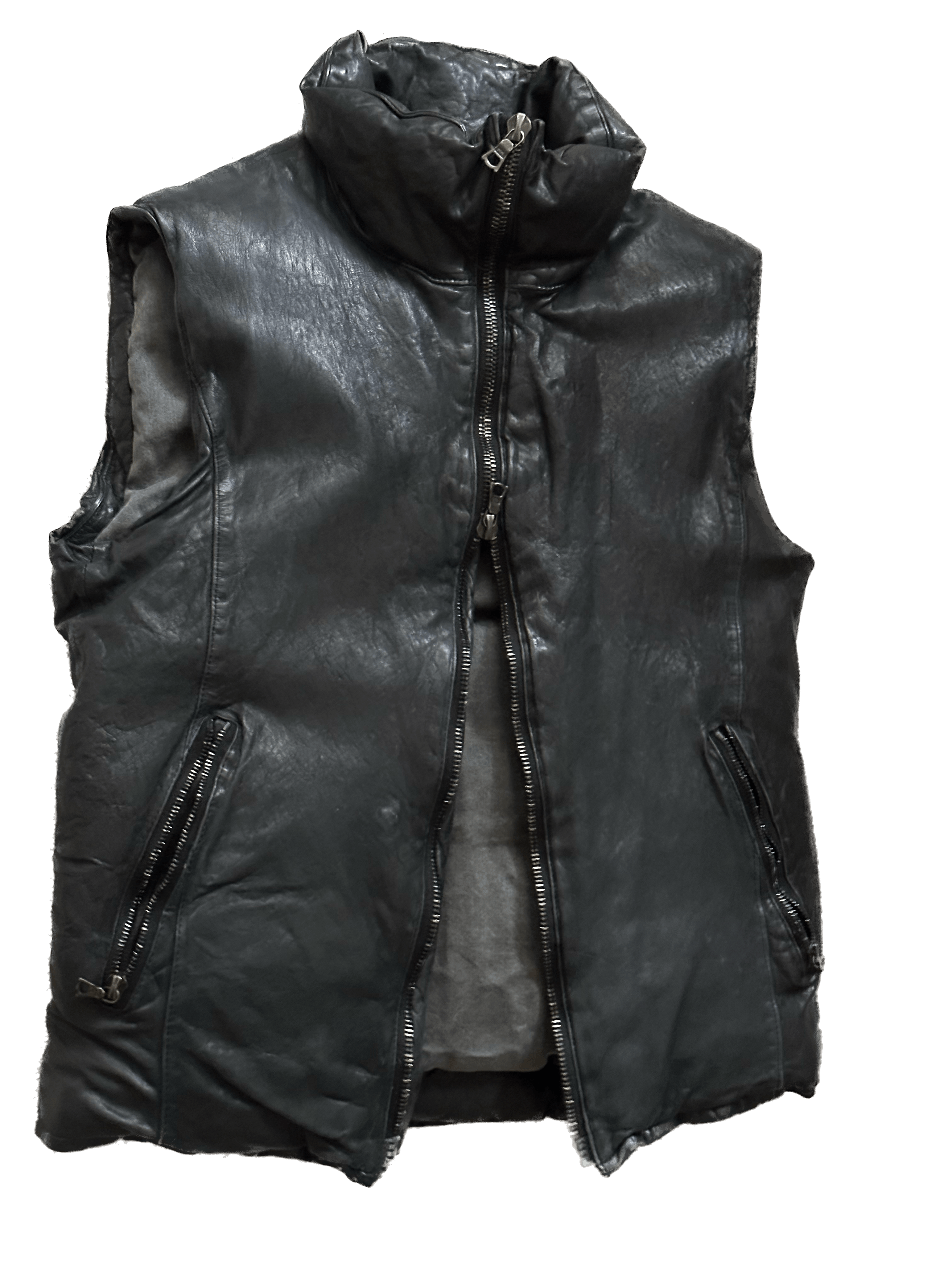 Isamu Katayama Backlash Calf Leather Down Vest - Size 2 US S Size US S / EU 44-46 / 1 - 7 Thumbnail