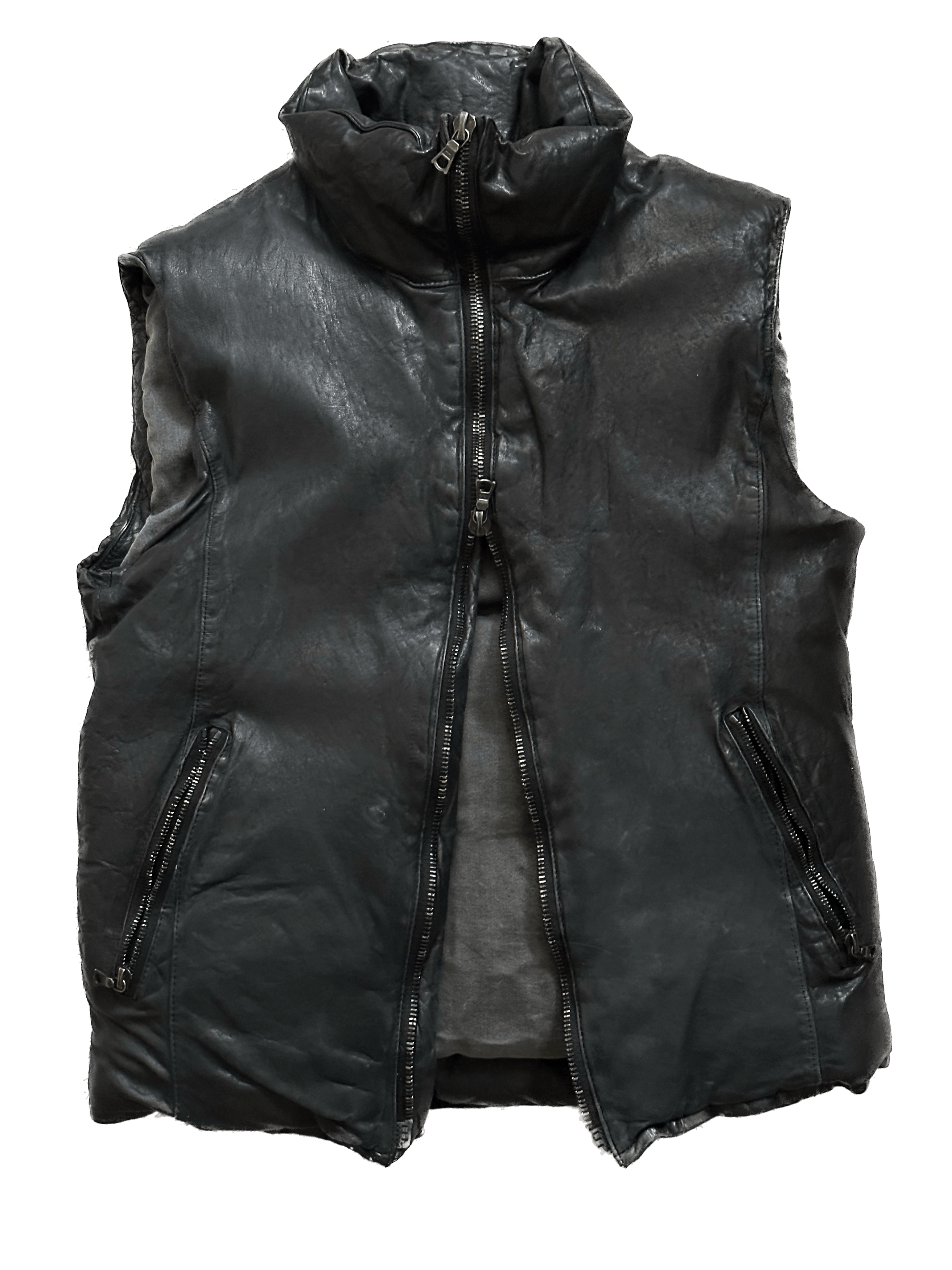 Isamu Katayama Backlash Calf Leather Down Vest - Size 2 US S Size US S / EU 44-46 / 1 - 6 Thumbnail