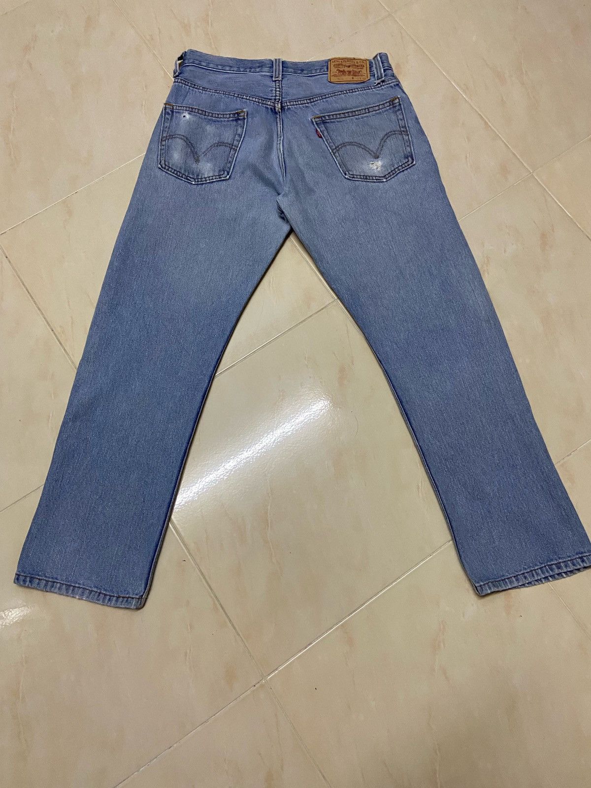 Levi's Vintage 505 Levis Denim Jeans white blue W31 Size US 31 - 5 Thumbnail