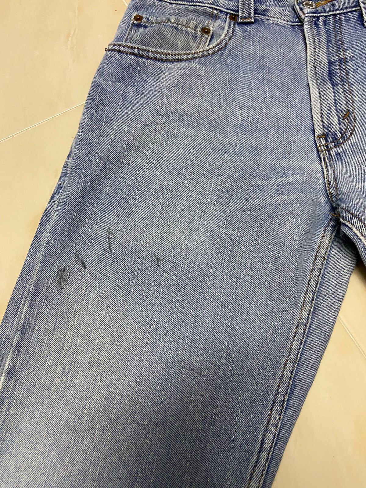 Levi's Vintage 505 Levis Denim Jeans white blue W31 Size US 31 - 3 Thumbnail