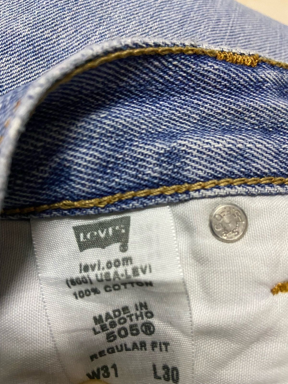 Levi's Vintage 505 Levis Denim Jeans white blue W31 Size US 31 - 9 Thumbnail