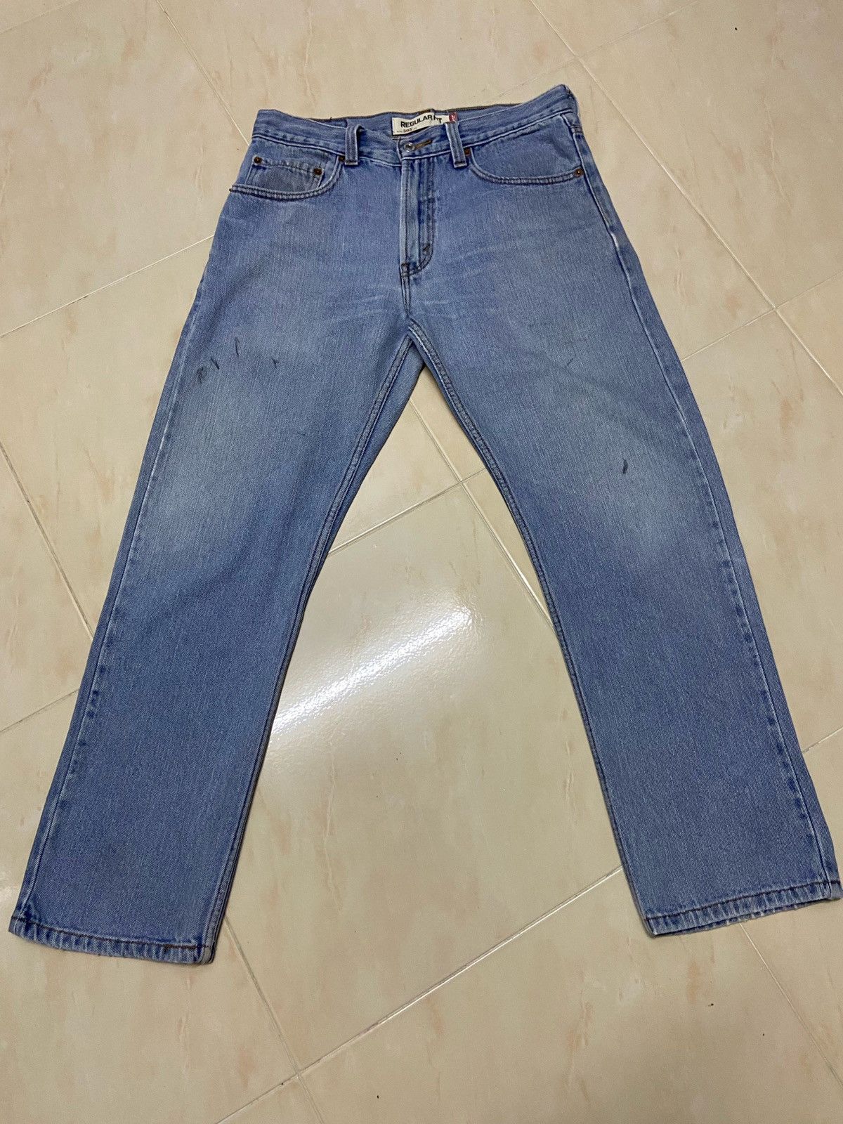 Levi's Vintage 505 Levis Denim Jeans white blue W31 Size US 31 - 1 Thumbnail