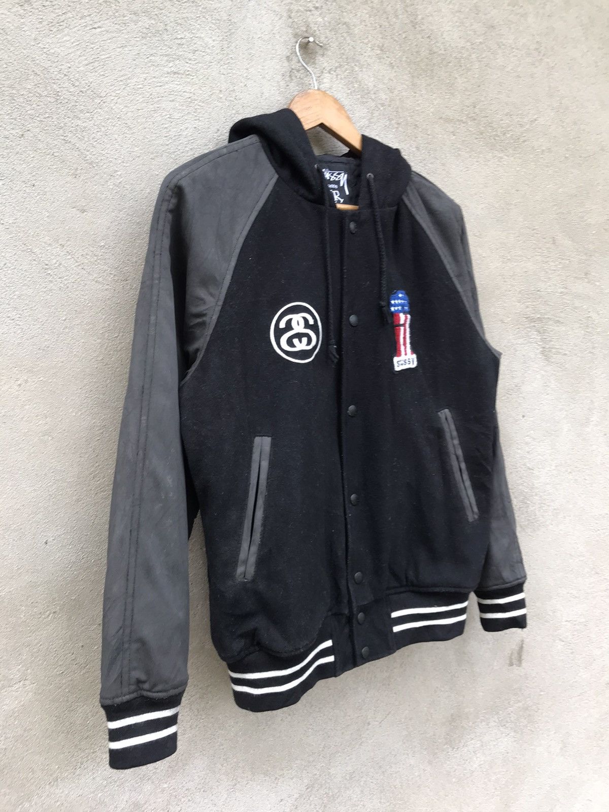Stussy RARE VINTAGE EMBROIDERED STUSSY ONE FLAG VARSITY STYLE Size US M / EU 48-50 / 2 - 5 Thumbnail