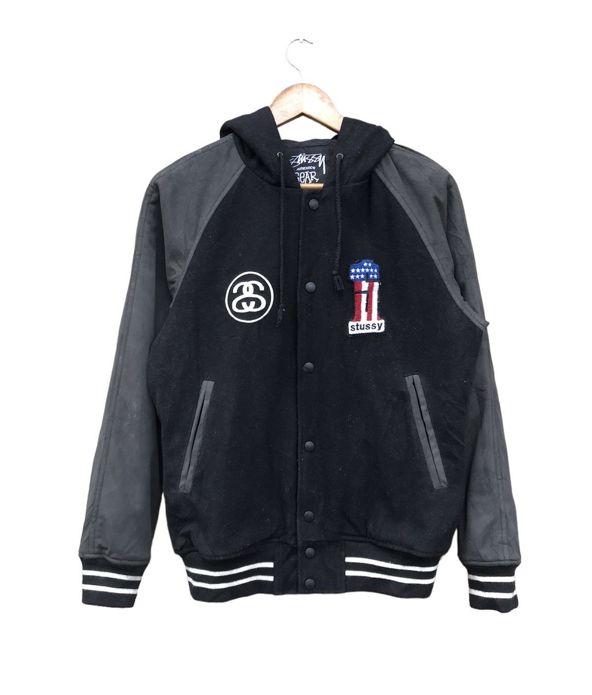 Stussy RARE VINTAGE EMBROIDERED STUSSY ONE FLAG VARSITY STYLE Size US M / EU 48-50 / 2 - 2 Thumbnail