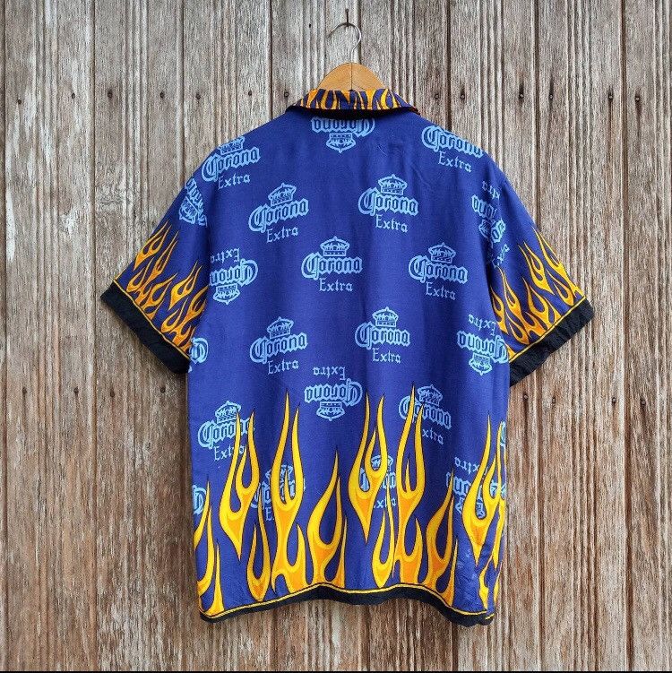 Vintage Vintage Hawaiian Rayon Shirt Nice Design Fire Style Size US M / EU 48-50 / 2 - 2 Thumbnail
