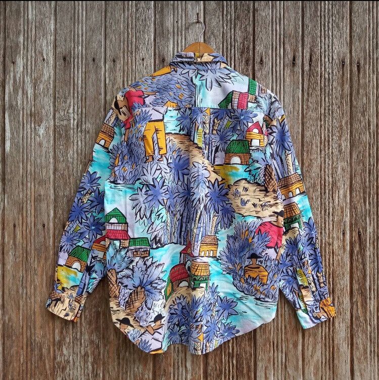 image of Vintage Button Ups Abstract Pop Art Nice Design Shirt, Men's (Size Medium)