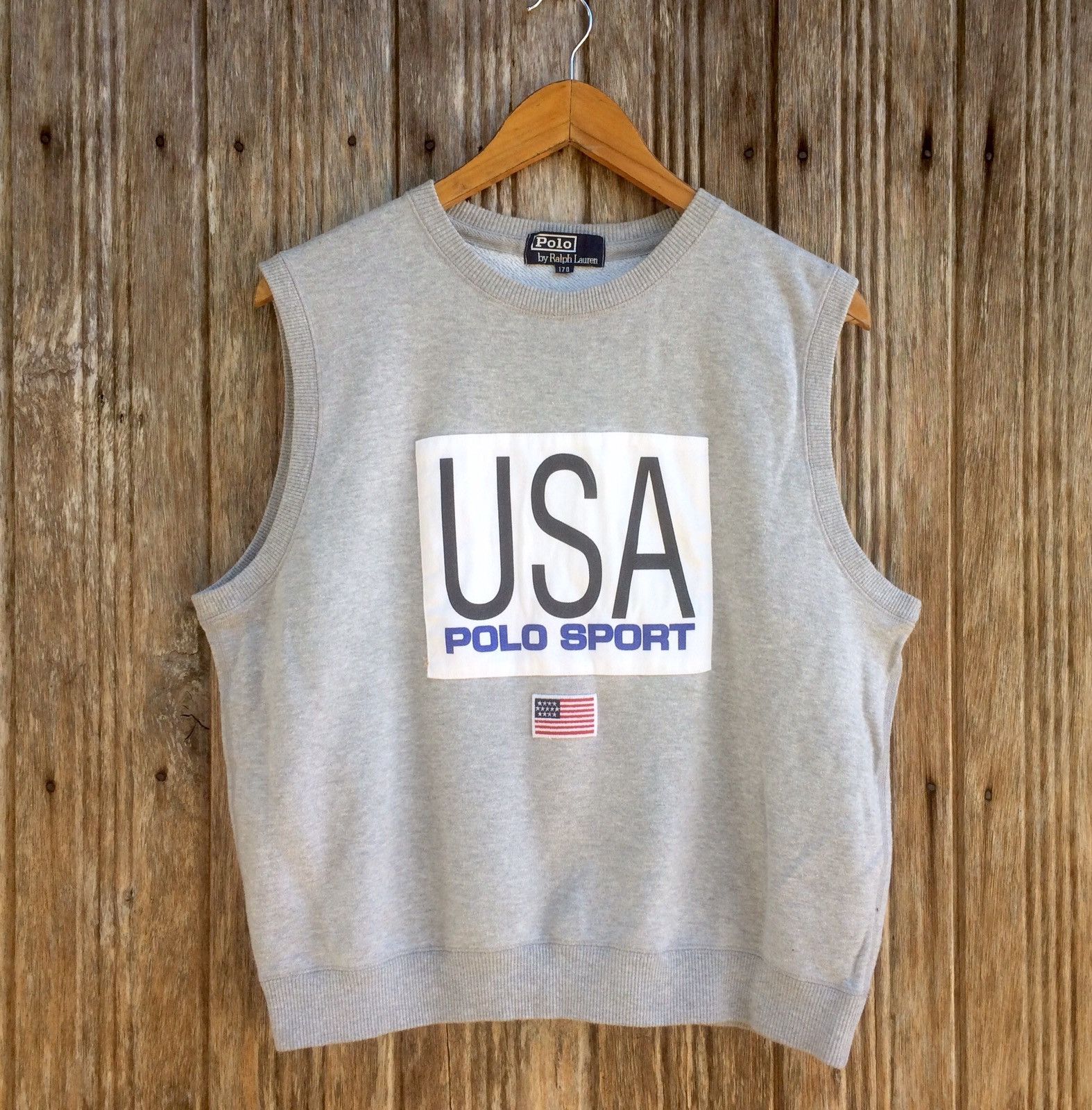 Polo Ralph Lauren Vintage Polo Sport USA Big Logo Sleeve Less Style Size US M / EU 48-50 / 2 - 1 Thumbnail
