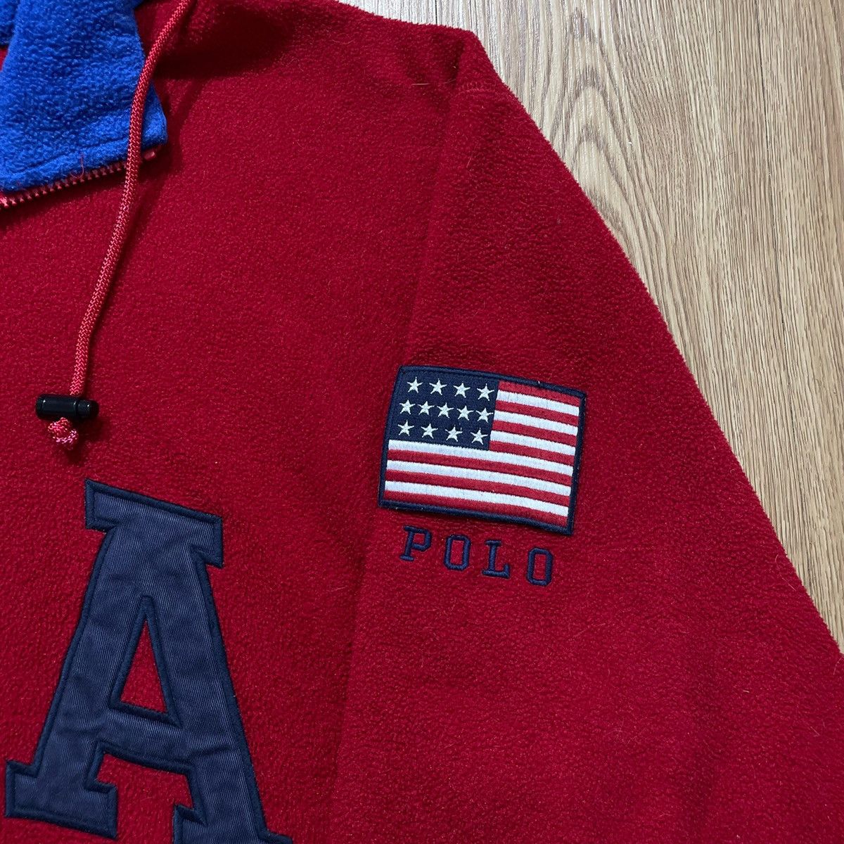 Polo Ralph Lauren × Vintage Red Fleece Polo USA by Ralph Lauren “SuperMan” Vintage 1992 Size US L / EU 52-54 / 3 - 5 Thumbnail