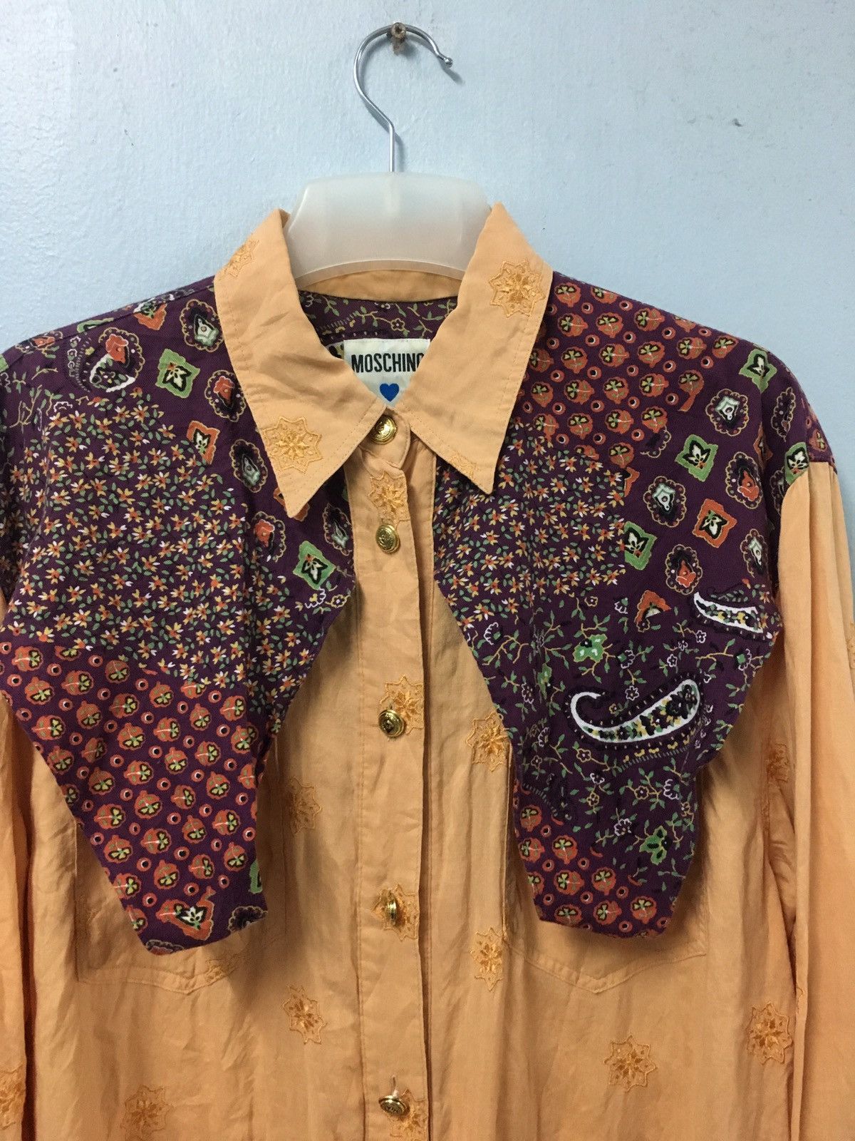 Moschino × Vintage Vintage Flannel Moschino patchwork design Size US L / EU 52-54 / 3 - 7 Thumbnail