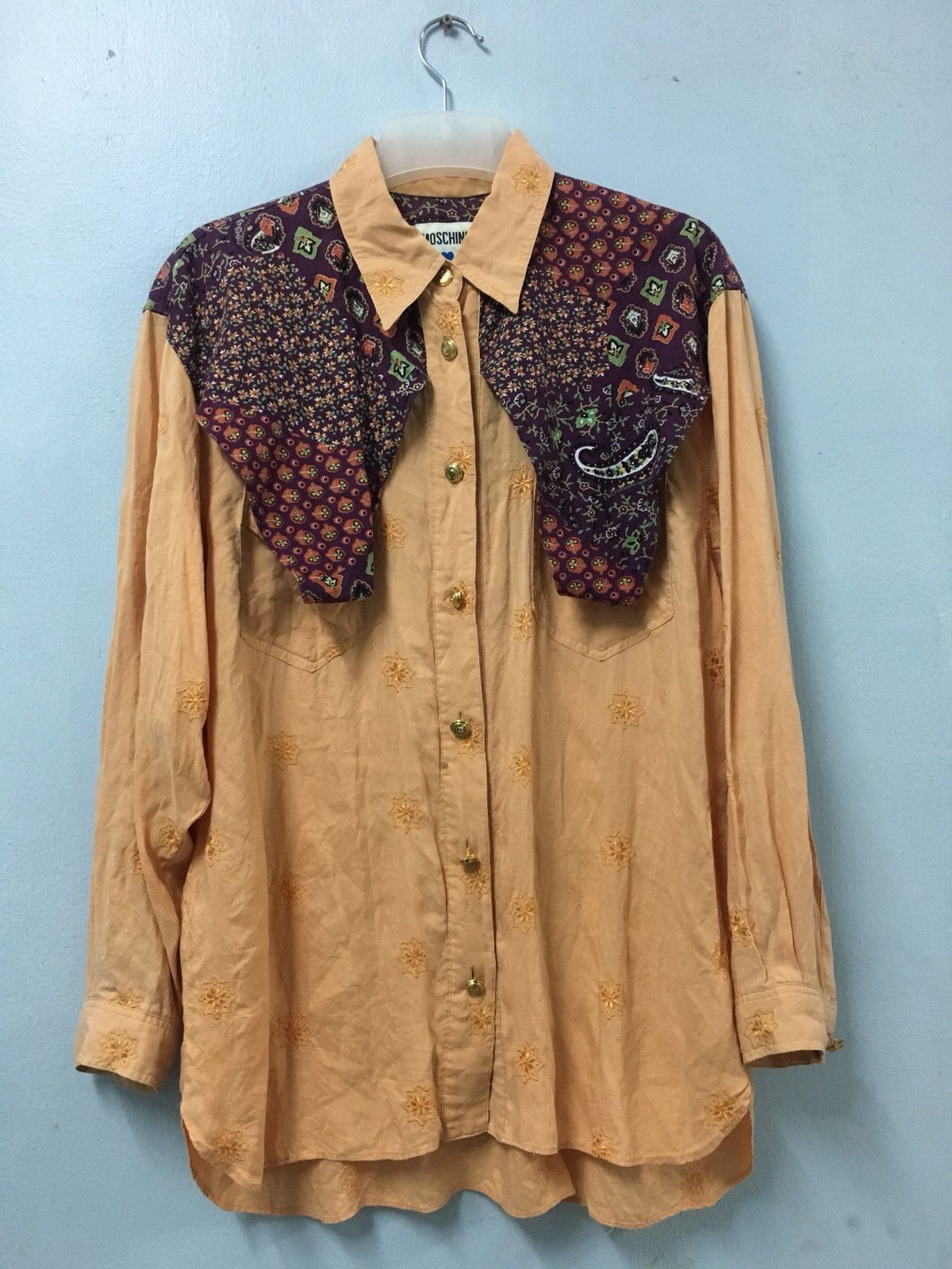 Moschino × Vintage Vintage Flannel Moschino patchwork design Size US L / EU 52-54 / 3 - 1 Thumbnail